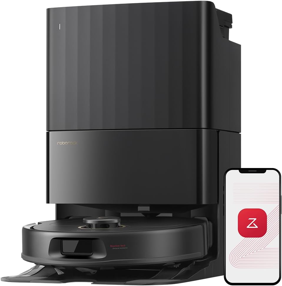roborock Qrevo Serie Saugroboter mit Wischfunktion, 8000Pa Saugkraft(verbessert von Qrevo S), Anti-Verfilzungs-Seitenbürste, Hindernisvermeidung, LiDAR-Navigation, All-in-One Dock, Weiß(QV 35A Set)