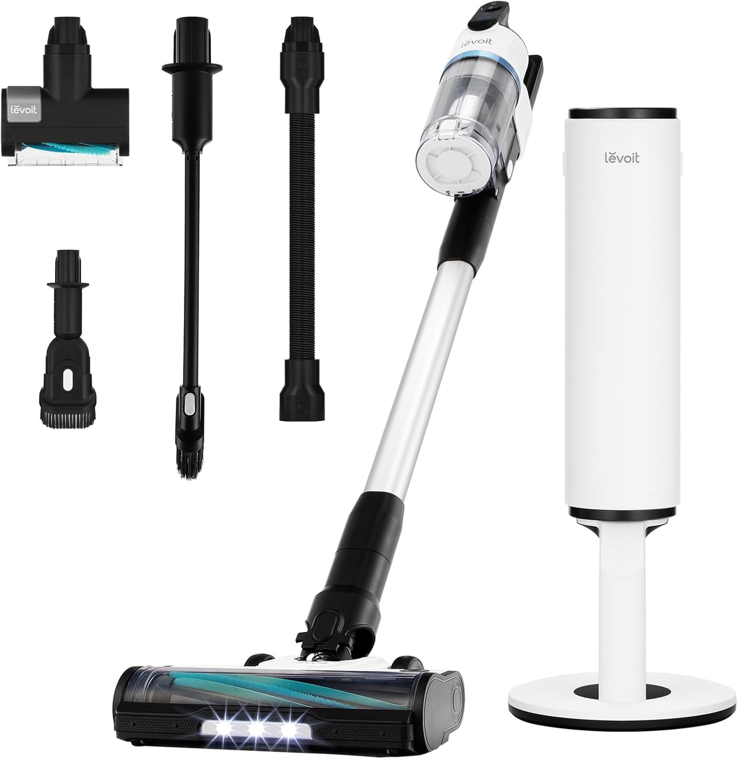 Levoit - Akku Staubsauger - Laufzeit für 100㎡ - Staubsauger Kabellos - Vacuum Cleaner - 99,99 Prozent HEPA-Filter - Selbststehend - Anti Tangle - Für Tierhaare/Teppich/Hartböden/Auto - LVAC-200 MAX