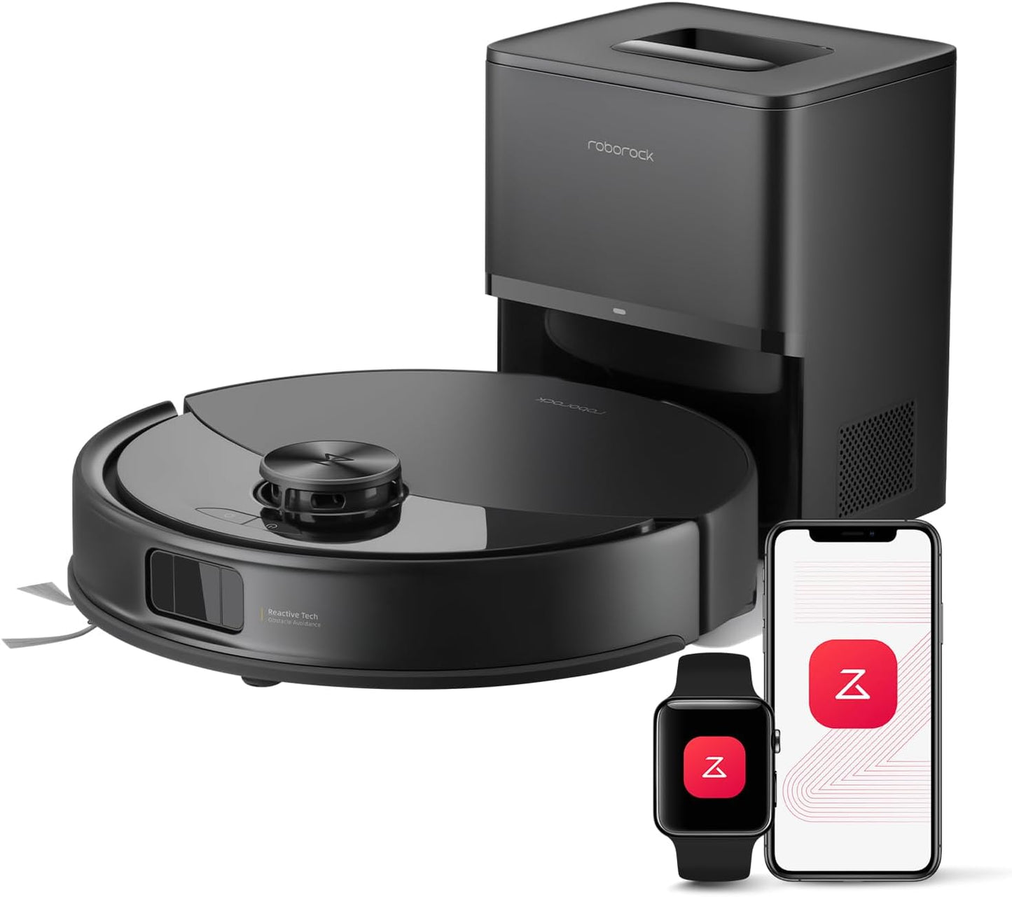 roborock Q10 S5+ Set Saugroboter mit Wischfunktion, 10.000 Pa HyperForce Saugkraft, Dual Anti-Tangle System, Auto Lifting Mopping, Ideal für Tierhaare, Teppiche, Hartböden (Schwarz)