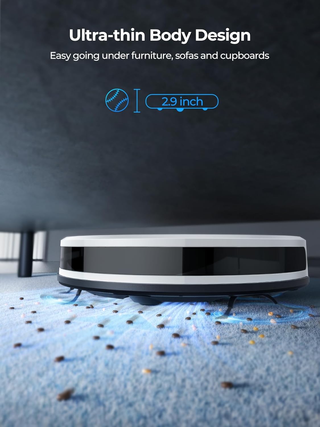 Laresar Clean Saugroboter mit Wischfunktion 3 in 1, 5000Pa Staubsauger Roboter mit Laser Navigation, 180Mins Max, Saugroboter Ideal fĂŒr Tierhaare,Teppich, Hartboden, APP Steuerung, 15 No-Go
