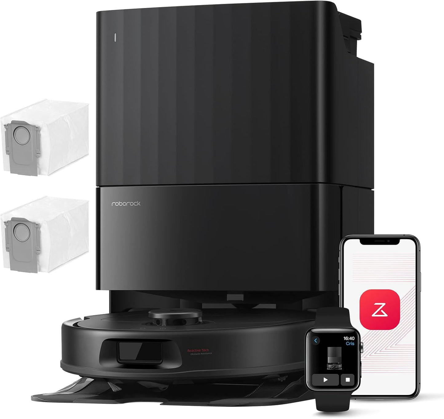 roborock Qrevo Serie Saugroboter mit Wischfunktion, 8000Pa Saugkraft(verbessert von Qrevo S), Anti-Verfilzungs-Seitenbürste, Hindernisvermeidung, LiDAR-Navigation, All-in-One Dock, Weiß(QV 35A Set)