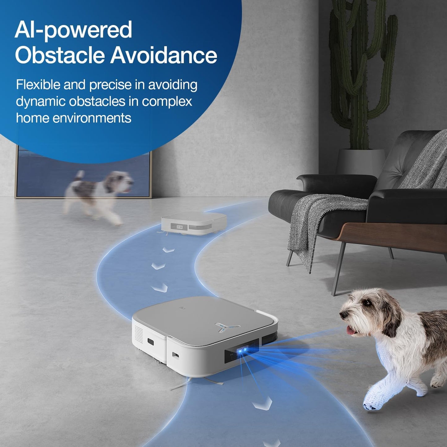 ECOVACS DEEBOT X8 PRO Omni Saugroboter mit Wischfunktion, OZMO Roller mit kontinuierliches Wischen & Selbstreinigung, 18.000 Pa, 12-in-1 Station, 40–75 °C Heißwasser-Moppreinigung, YIKO-GPT