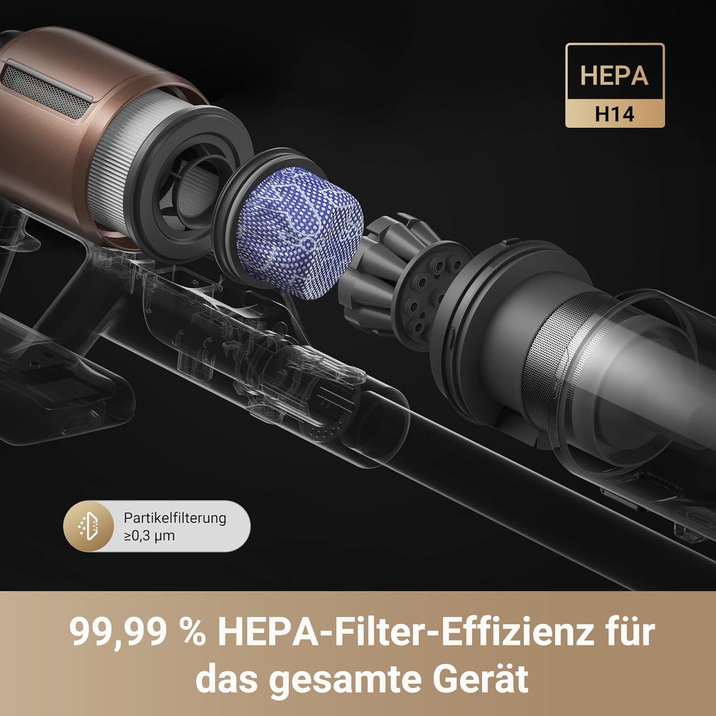 dreame Z30 Kabelloser Bodenstaubsauger, 310 AW Saugkraft, 90 min Max Reinigungszeit, Dust-Reveal-Technologie, Tierhaar-Entfernungswerkzeug, Multi-Flächen-Saugkraft, Schmutzerkennung
