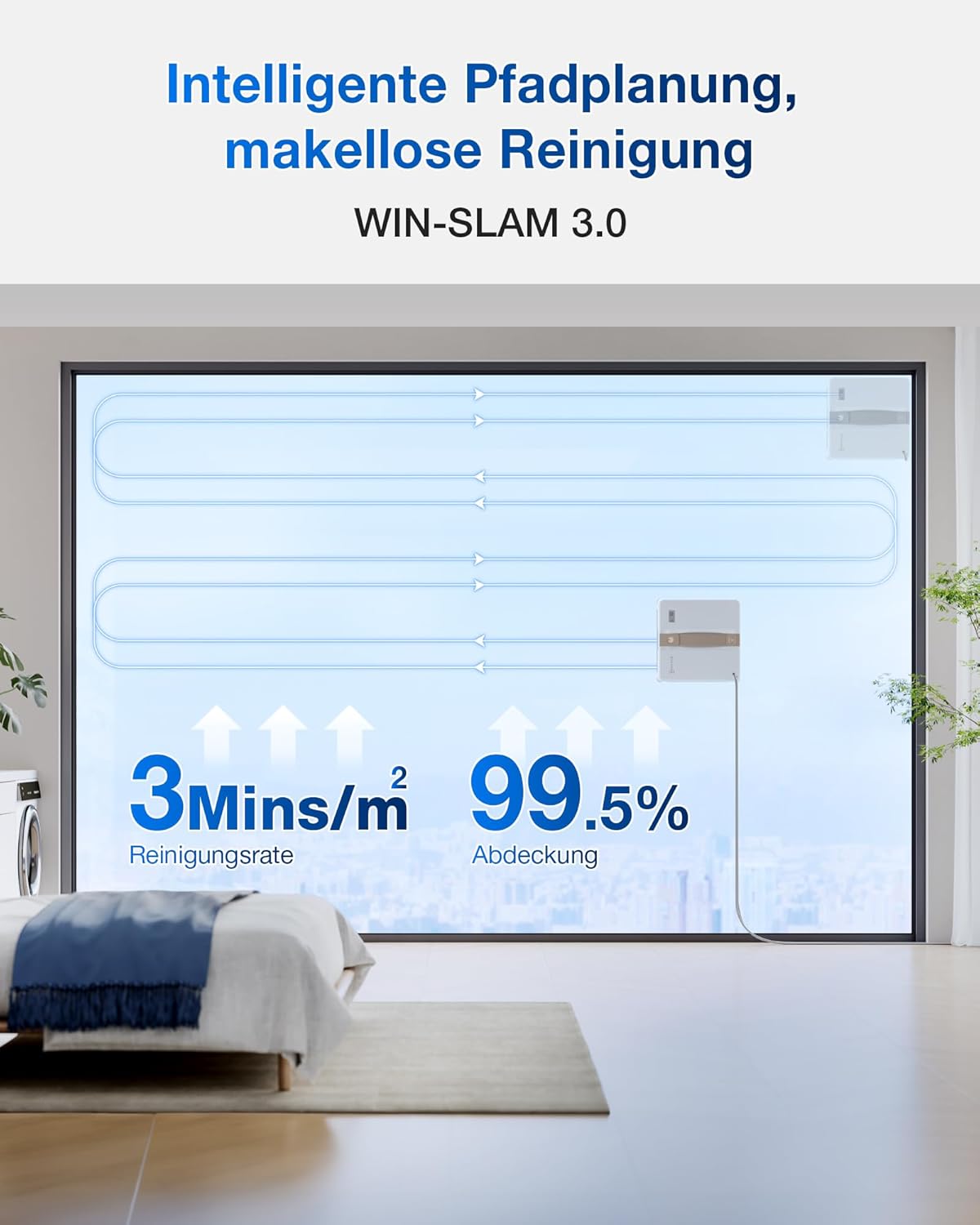 ECOVACS WINBOT W2 Omni Fensterputzroboter mit 6-in-1 Multifunktionsstation, integrierter 4500mAh Akku, Kantenreinigungsmodus, Weitwinkel-Sprühzerstäubungstechnologie, White
