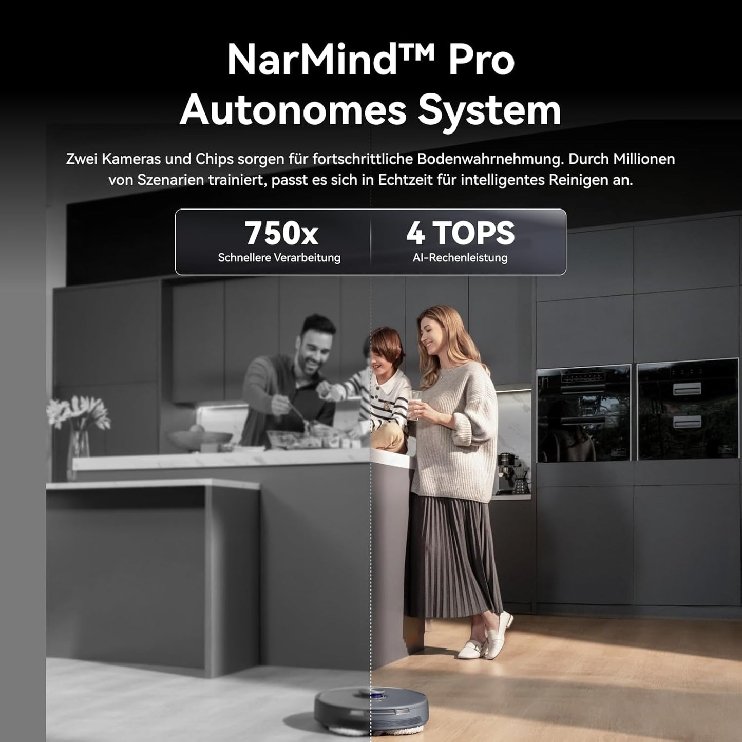NARWAL Freo Z10 Ultra Saugroboter mit Wischfunktion, 18.000 Pa Saugleistung, dynamische Moppausdehnung, Tangle-Free System, intelligente Nass-Trocken-Reinigung, All-in-One-Basisstation