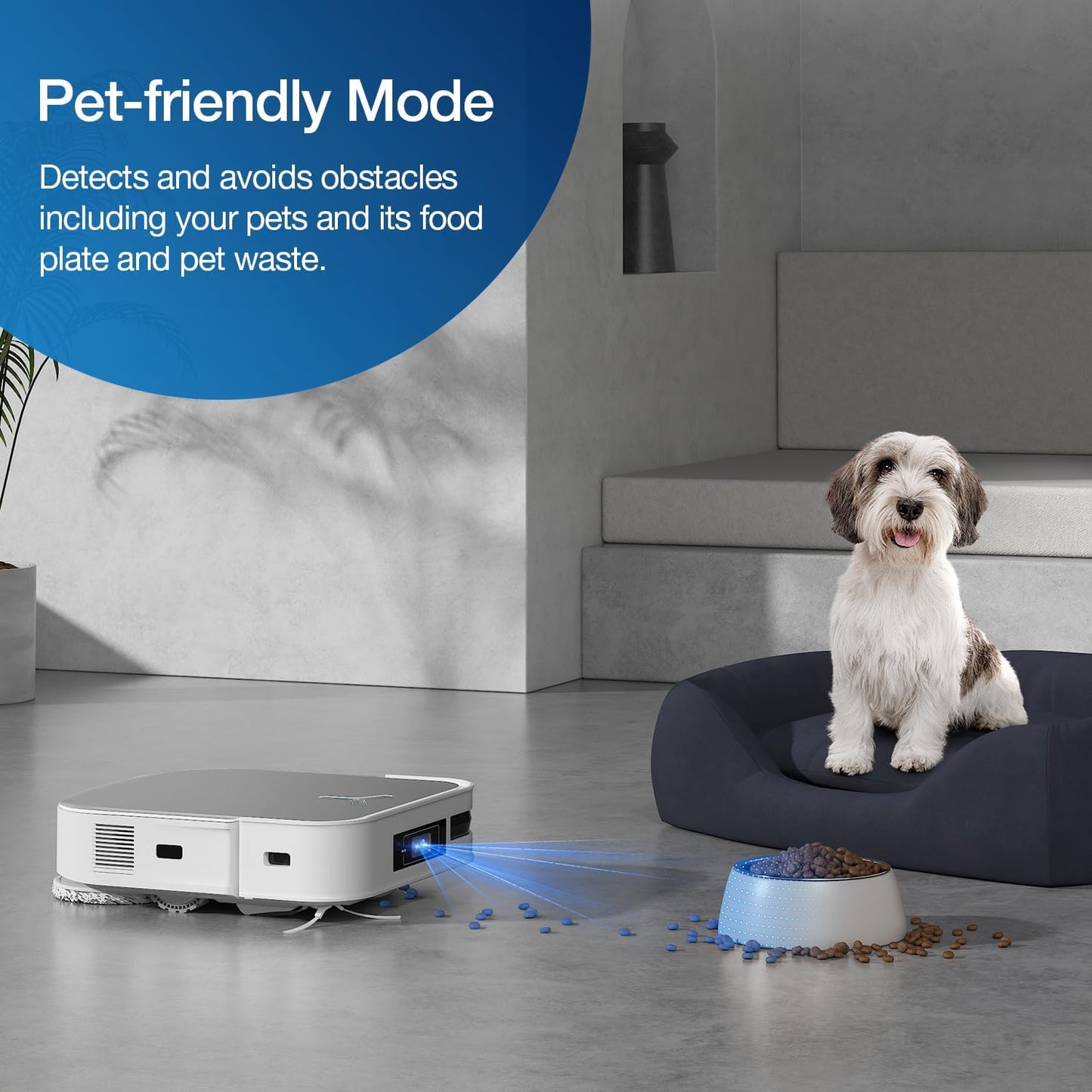 ECOVACS DEEBOT X8 PRO Omni Saugroboter mit Wischfunktion, OZMO Roller mit kontinuierliches Wischen & Selbstreinigung, 18.000 Pa, 12-in-1 Station, 40–75 °C Heißwasser-Moppreinigung, YIKO-GPT