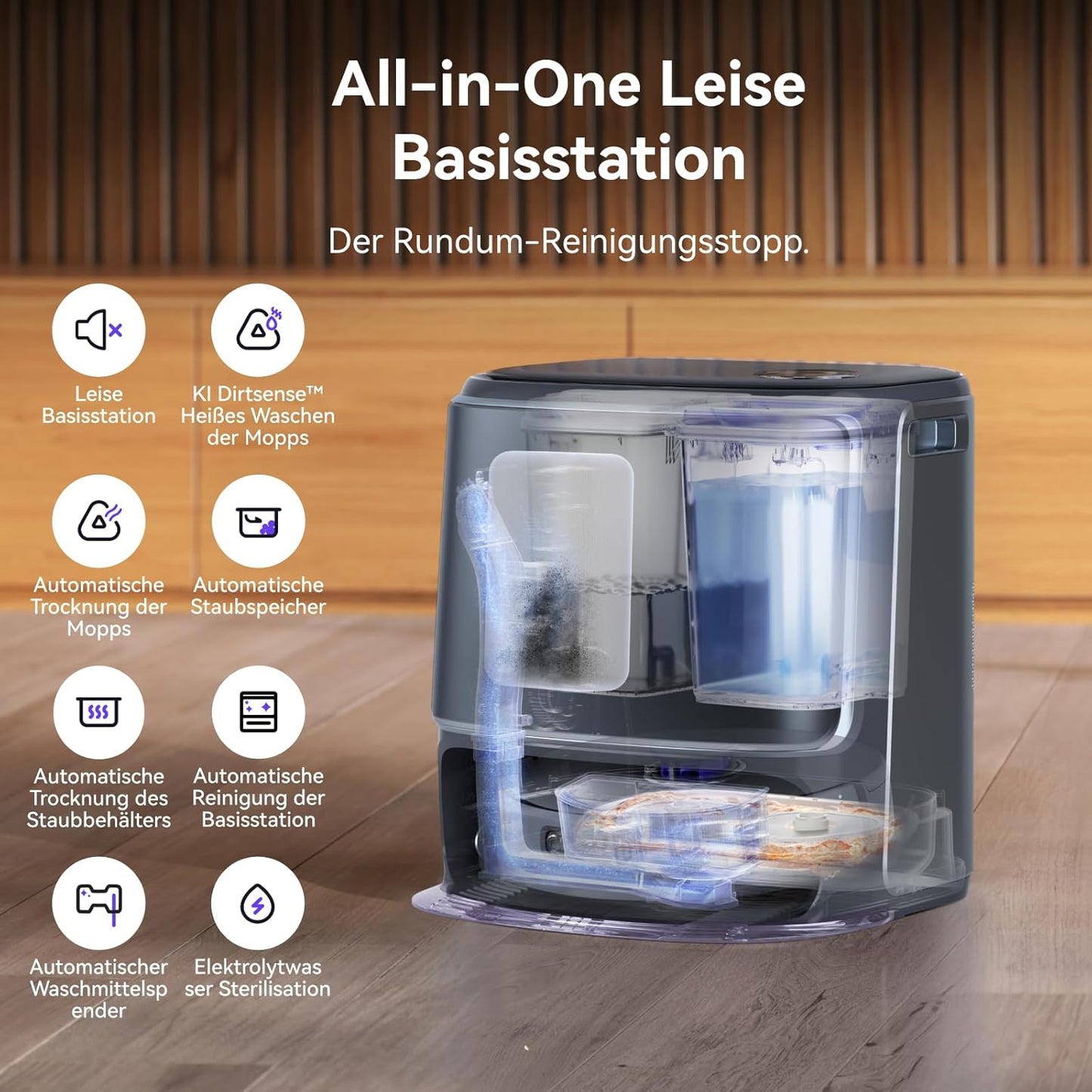 NARWAL Freo Z10 Ultra Saugroboter mit Wischfunktion, 18.000 Pa Saugleistung, dynamische Moppausdehnung, Tangle-Free System, intelligente Nass-Trocken-Reinigung, All-in-One-Basisstation
