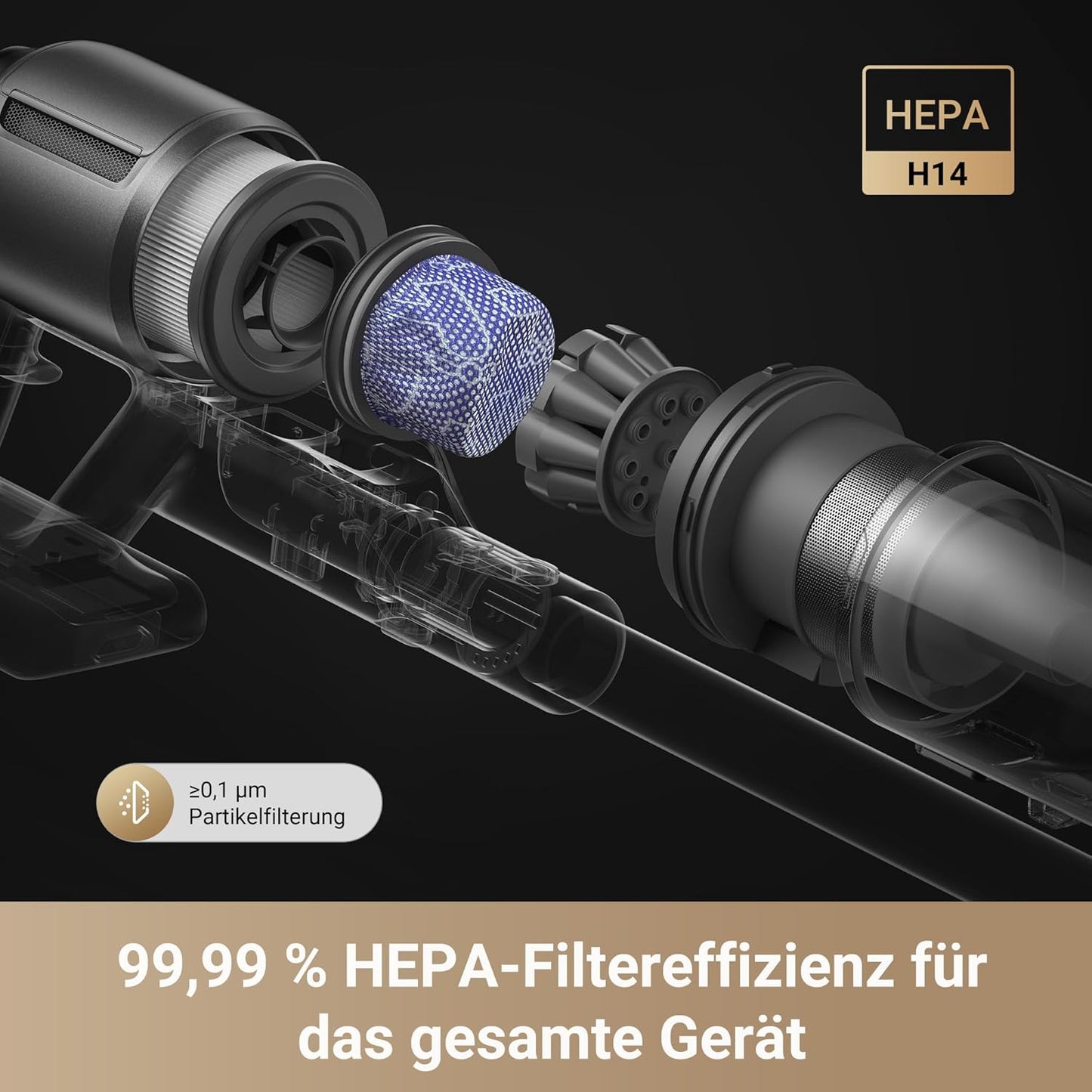 dreame Z30 Kabelloser Bodenstaubsauger, 310 AW Saugkraft, 90 min Max Reinigungszeit, Dust-Reveal-Technologie, Tierhaar-Entfernungswerkzeug, Multi-Flächen-Saugkraft, Schmutzerkennung