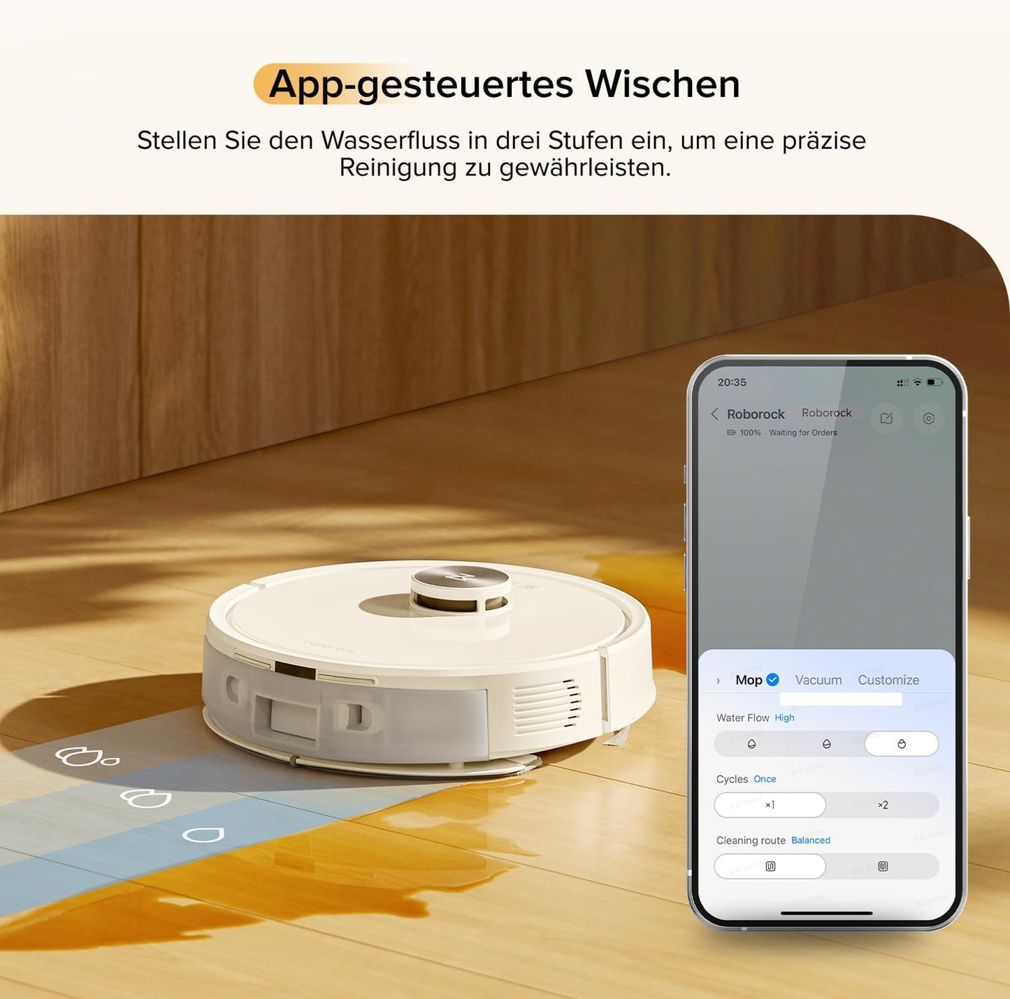 roborock Q7 M5 Saugroboter mit Wischfunktion, 10.000Pa Starker Saugkraft, Dual Anti-Tangle-System, 150Min Laufzeit, LiDAR Navigation, Staubsauger Roboter für Teppich, Tierhaare, APP Steuerung(Schwarz)