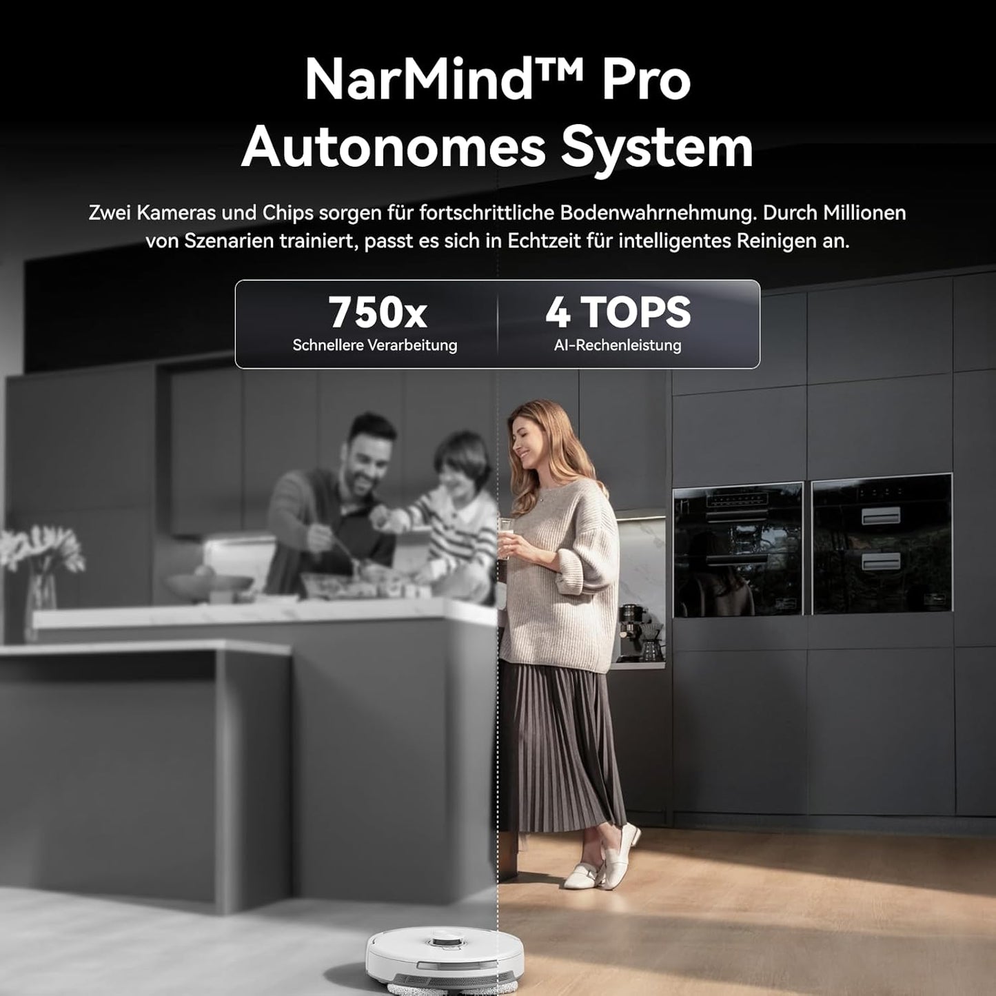 NARWAL Freo Z10 Ultra Saugroboter mit Wischfunktion, 18.000 Pa Saugleistung, dynamische Moppausdehnung, Tangle-Free System, intelligente Nass-Trocken-Reinigung, All-in-One-Basisstation