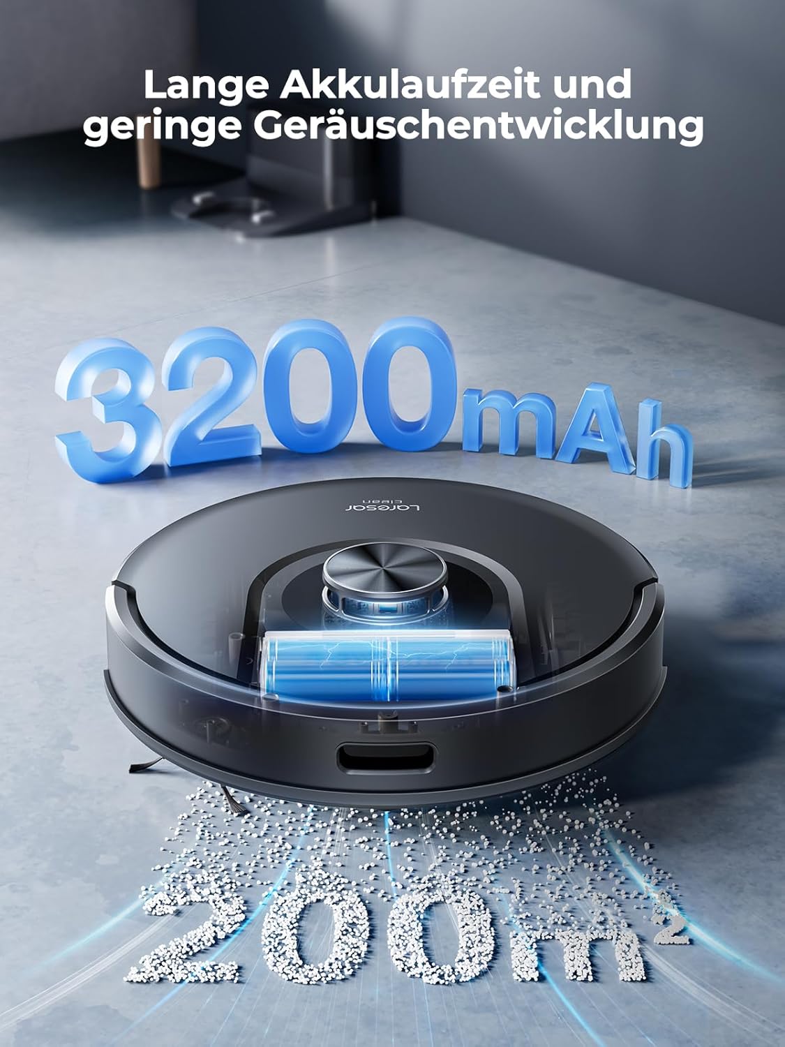 Laresar Clean Saugroboter mit Wischfunktion 3 in 1, 5000Pa Staubsauger Roboter mit Laser Navigation, 180Mins Max, Saugroboter Ideal fĂŒr Tierhaare,Teppich, Hartboden, APP Steuerung, 15 No-Go