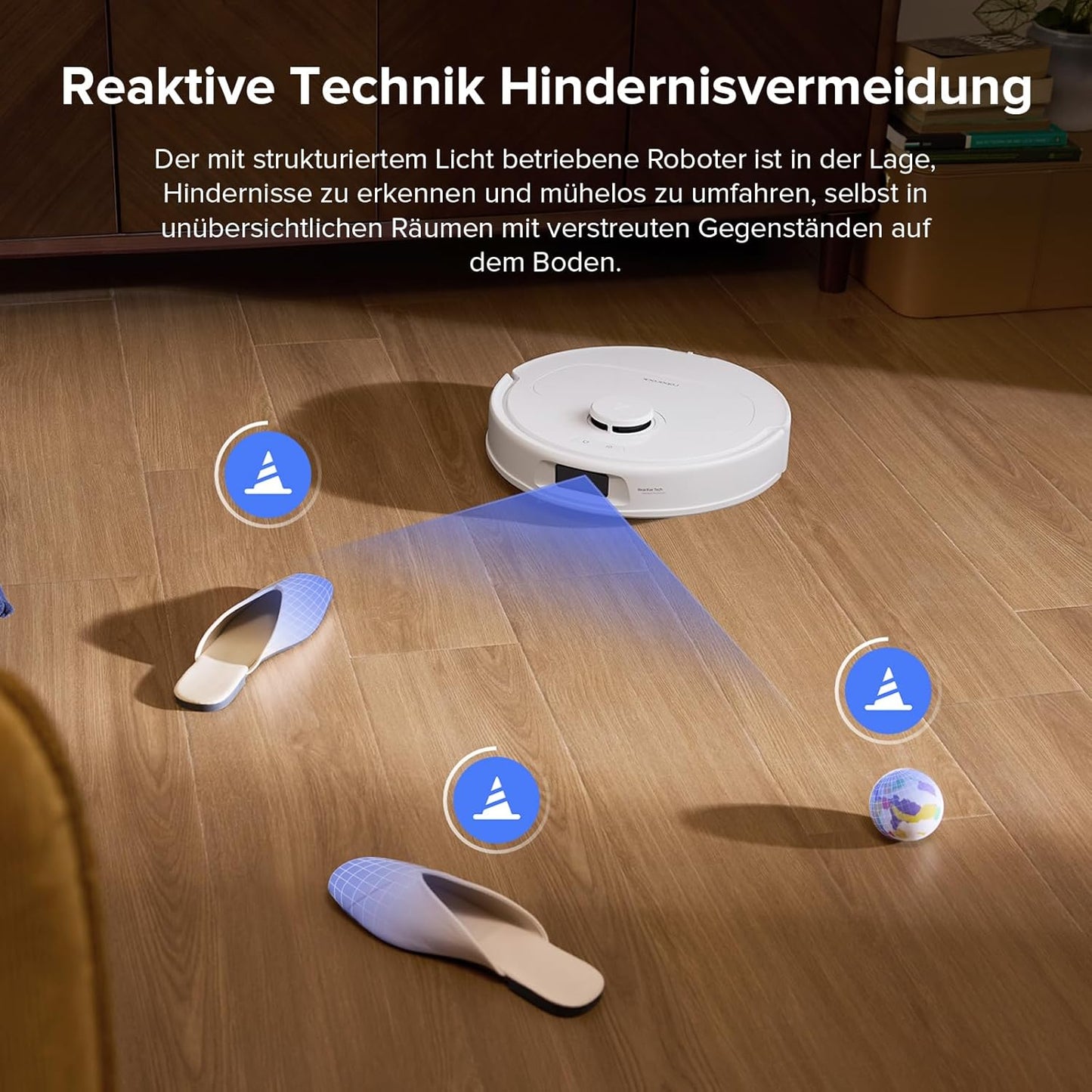 roborock QV 35S-Set Saugroboter mit Wischfunktion, 10.000 Pa HyperForce Saugkraft, Anti-Tangle-Bürsten, Anhebbare Schleudermopps, Intelligente Hindernisvermeidung, All-in-One Dock (Schwarz)