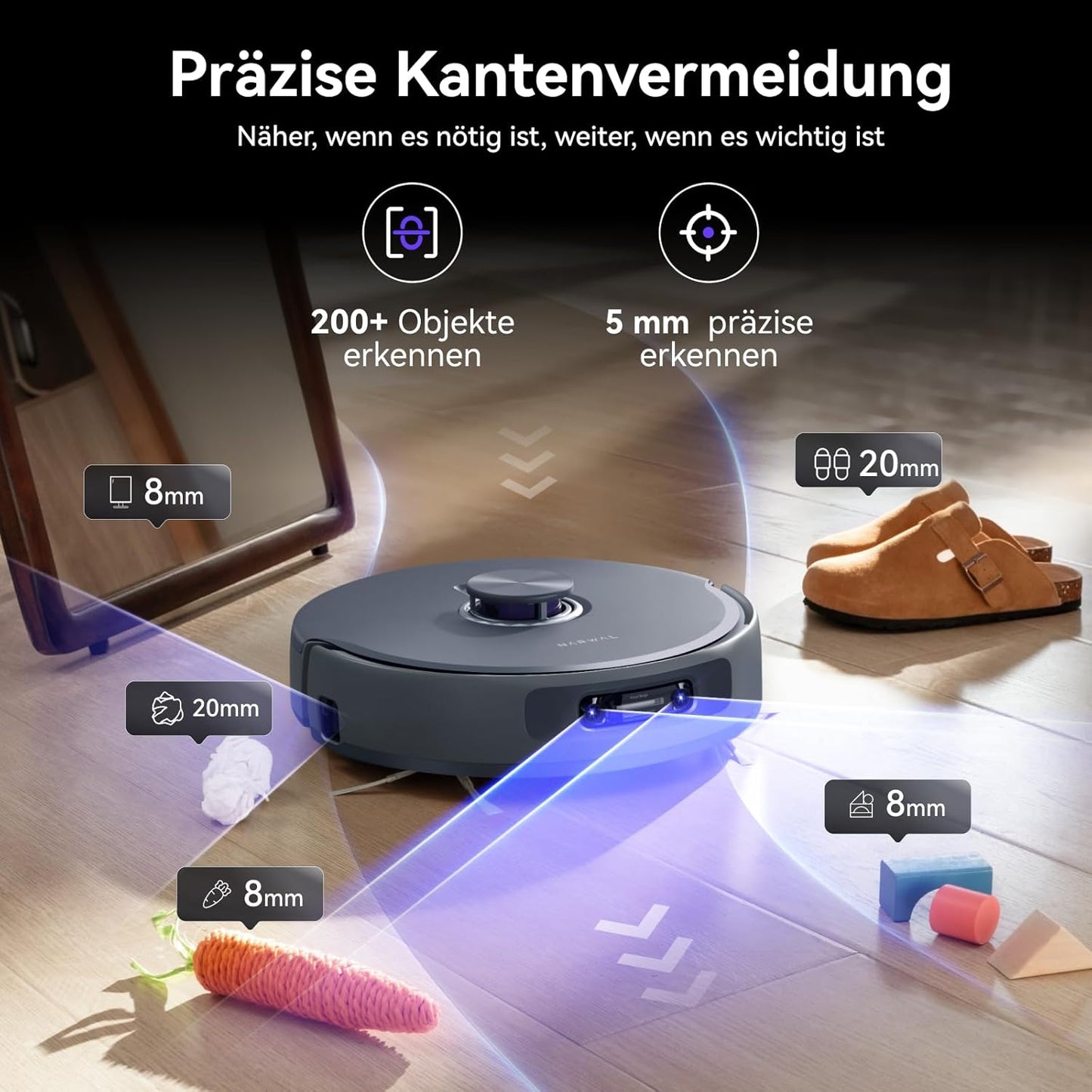NARWAL Freo Z10 Ultra Saugroboter mit Wischfunktion, 18.000 Pa Saugleistung, dynamische Moppausdehnung, Tangle-Free System, intelligente Nass-Trocken-Reinigung, All-in-One-Basisstation