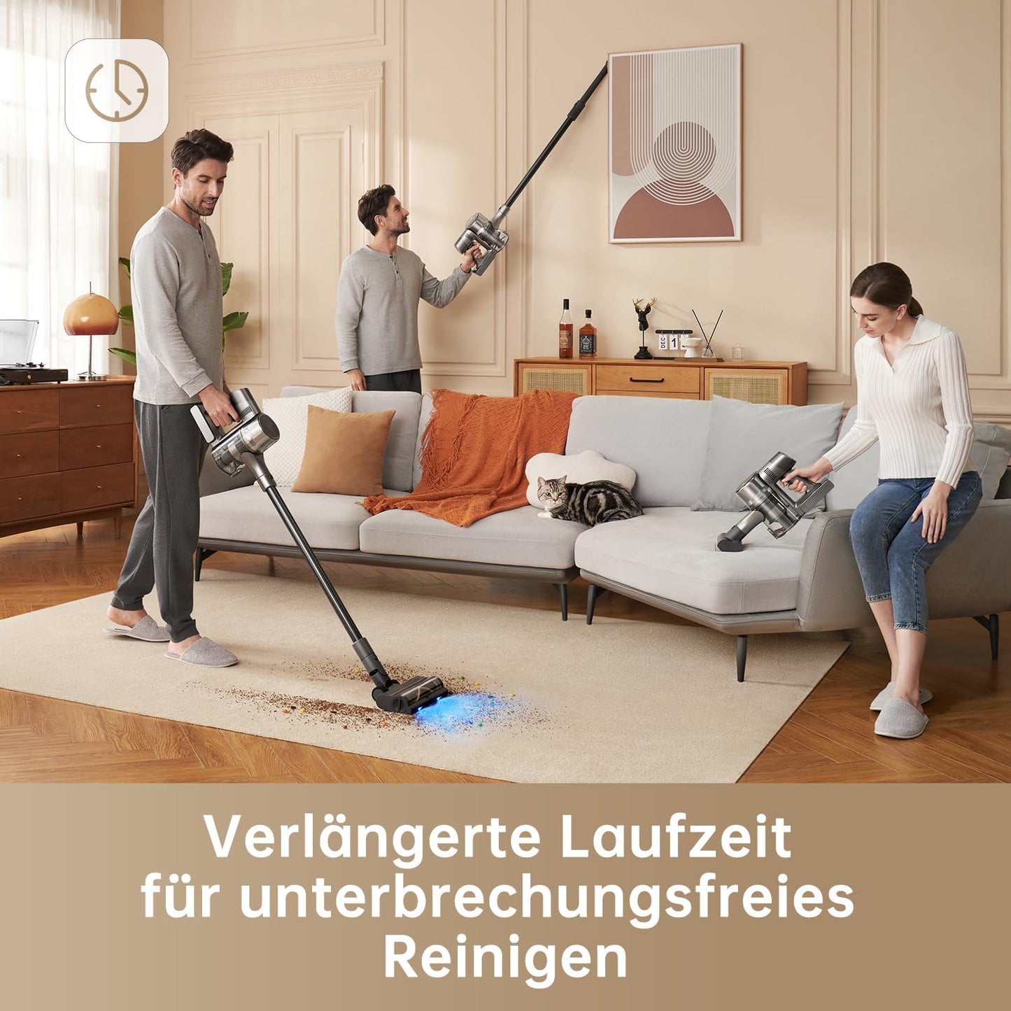 dreame Z30 Kabelloser Bodenstaubsauger, 310 AW Saugkraft, 90 min Max Reinigungszeit, Dust-Reveal-Technologie, Tierhaar-Entfernungswerkzeug, Multi-Flächen-Saugkraft, Schmutzerkennung
