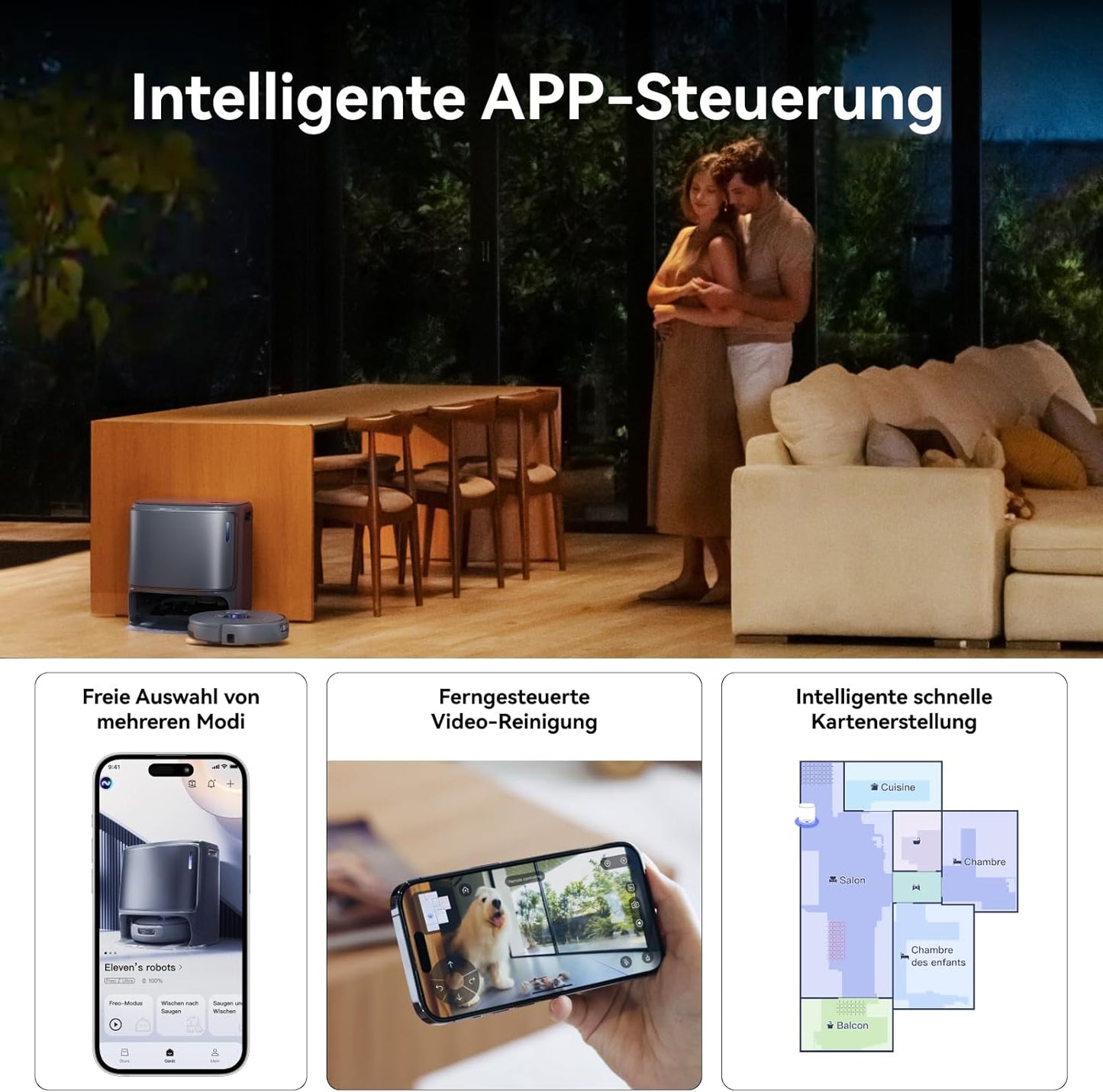 NARWAL Freo Z10 Ultra Saugroboter mit Wischfunktion, 18.000 Pa Saugleistung, dynamische Moppausdehnung, Tangle-Free System, intelligente Nass-Trocken-Reinigung, All-in-One-Basisstation