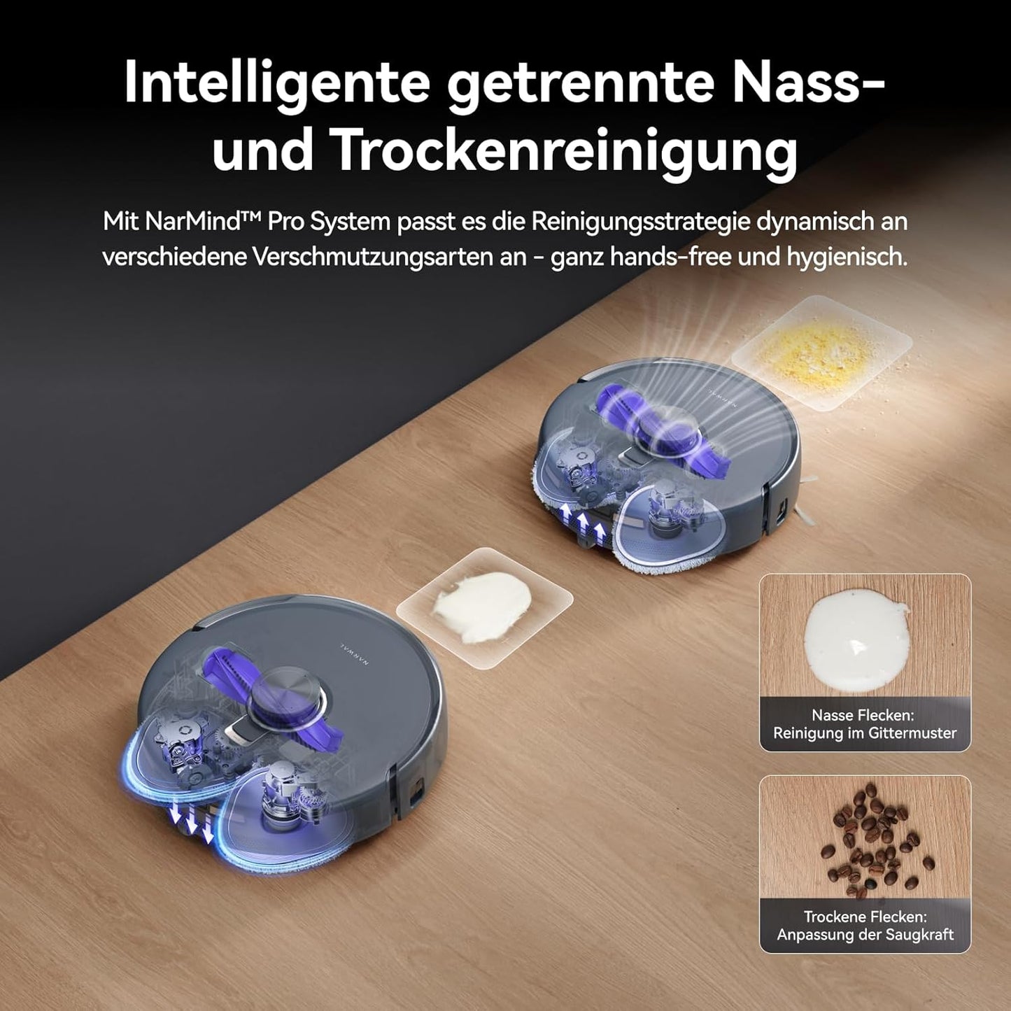 NARWAL Freo Z10 Ultra Saugroboter mit Wischfunktion, 18.000 Pa Saugleistung, dynamische Moppausdehnung, Tangle-Free System, intelligente Nass-Trocken-Reinigung, All-in-One-Basisstation