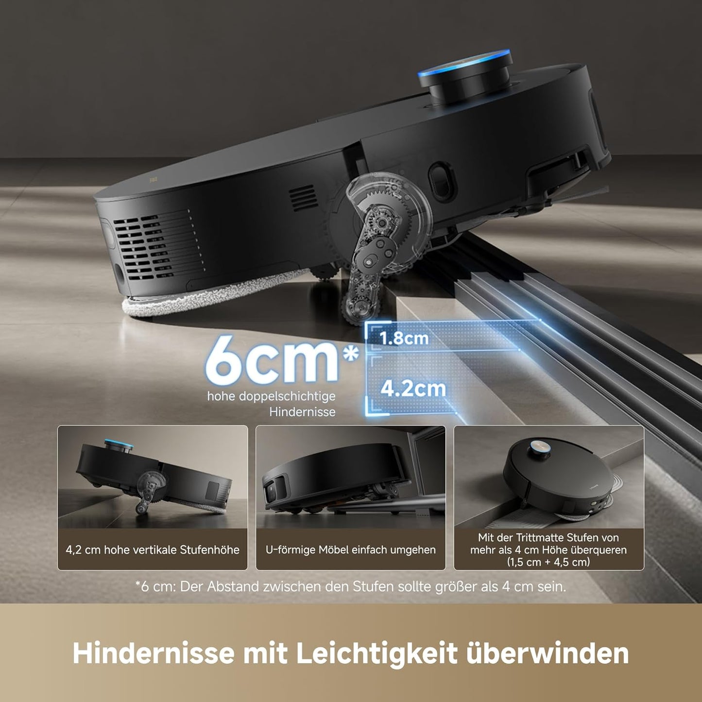 dreame X40 Ultra Complete Saugroboter mit Wischfunktion, 12.000Pa Saugkraft, 70℃ Wischmopp, selbstreinigend, automatische Entleerung, automatisches Nachfüllen, Anti-Wirrwarr und anhebbare Bürsten