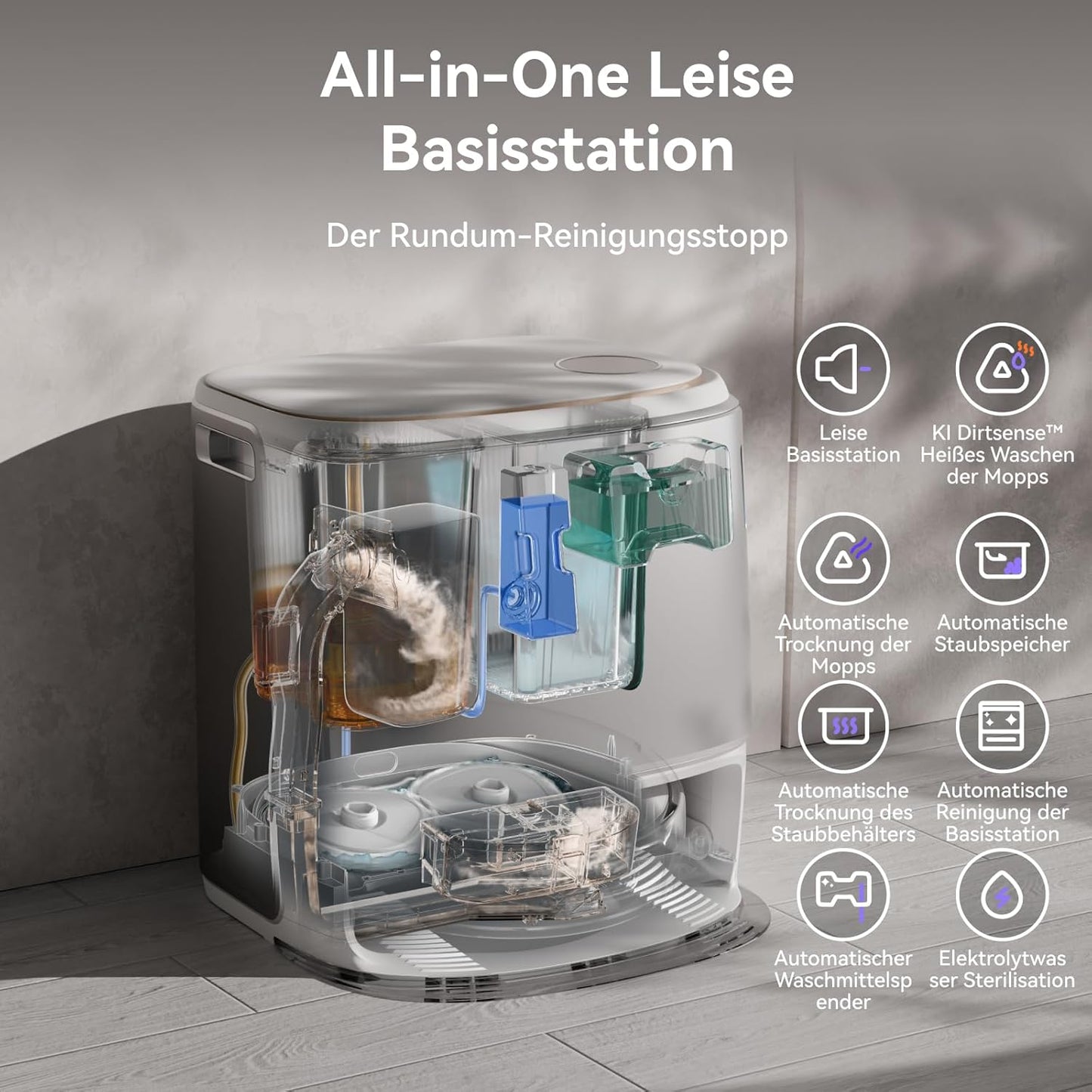 NARWAL Freo Z10 Ultra Saugroboter mit Wischfunktion, 18.000 Pa Saugleistung, dynamische Moppausdehnung, Tangle-Free System, intelligente Nass-Trocken-Reinigung, All-in-One-Basisstation