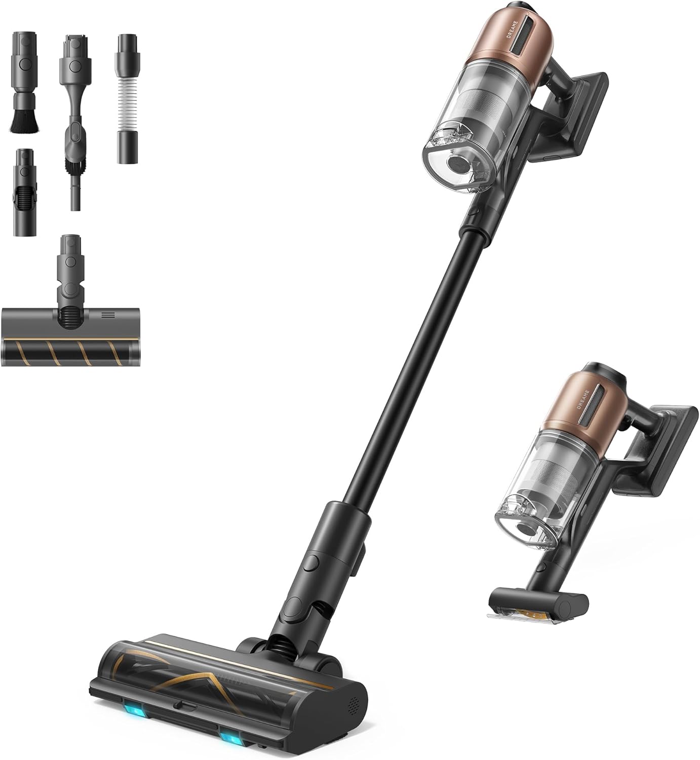 dreame Z30 Kabelloser Bodenstaubsauger, 310 AW Saugkraft, 90 min Max Reinigungszeit, Dust-Reveal-Technologie, Tierhaar-Entfernungswerkzeug, Multi-Flächen-Saugkraft, Schmutzerkennung