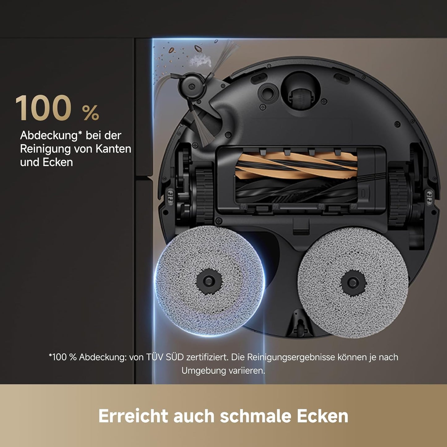 dreame X40 Ultra Complete Saugroboter mit Wischfunktion, 12.000Pa Saugkraft, 70℃ Wischmopp, selbstreinigend, automatische Entleerung, automatisches Nachfüllen, Anti-Wirrwarr und anhebbare Bürsten