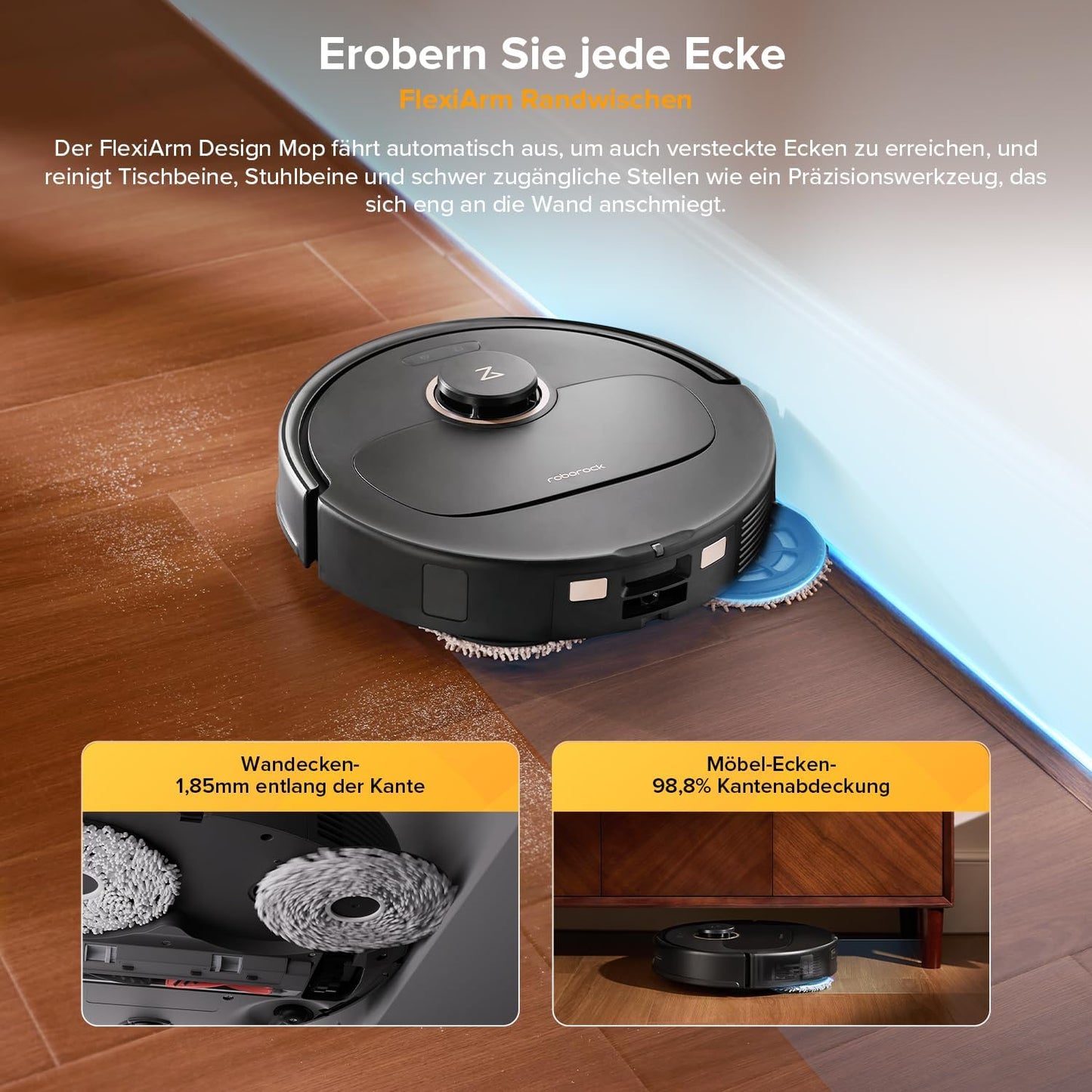roborock Qrevo Serie Saugroboter mit Wischfunktion, 8000Pa Saugkraft(verbessert von Qrevo S), Anti-Verfilzungs-Seitenbürste, Hindernisvermeidung, LiDAR-Navigation, All-in-One Dock, Weiß(QV 35A Set)