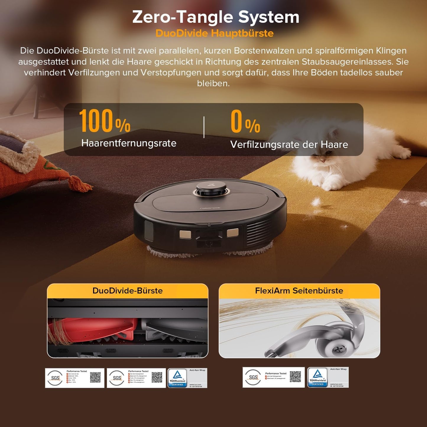 roborock Qrevo Serie Saugroboter mit Wischfunktion, 8000Pa Saugkraft(verbessert von Qrevo S), Anti-Verfilzungs-Seitenbürste, Hindernisvermeidung, LiDAR-Navigation, All-in-One Dock, Weiß(QV 35A Set)