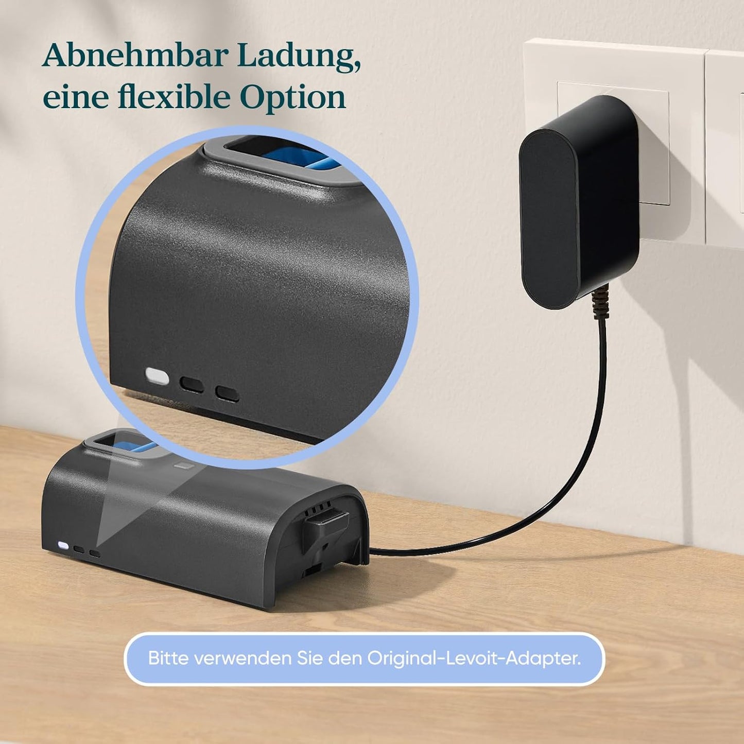 Levoit - Akku Staubsauger - Laufzeit für 100㎡ - Staubsauger Kabellos - Vacuum Cleaner - 99,99 Prozent HEPA-Filter - Selbststehend - Anti Tangle - Für Tierhaare/Teppich/Hartböden/Auto - LVAC-200 MAX