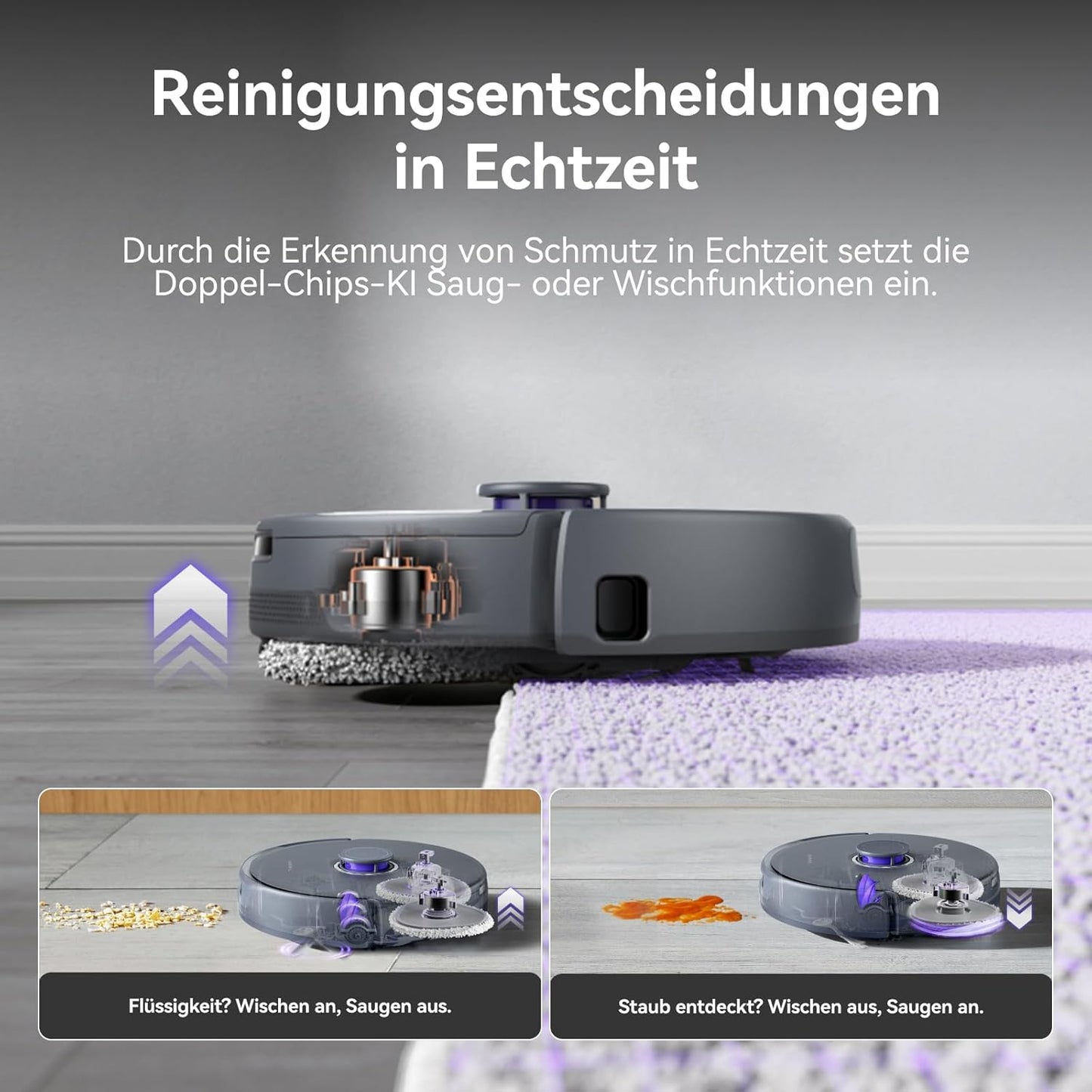 NARWAL Freo Z10 Ultra Saugroboter mit Wischfunktion, 18.000 Pa Saugleistung, dynamische Moppausdehnung, Tangle-Free System, intelligente Nass-Trocken-Reinigung, All-in-One-Basisstation