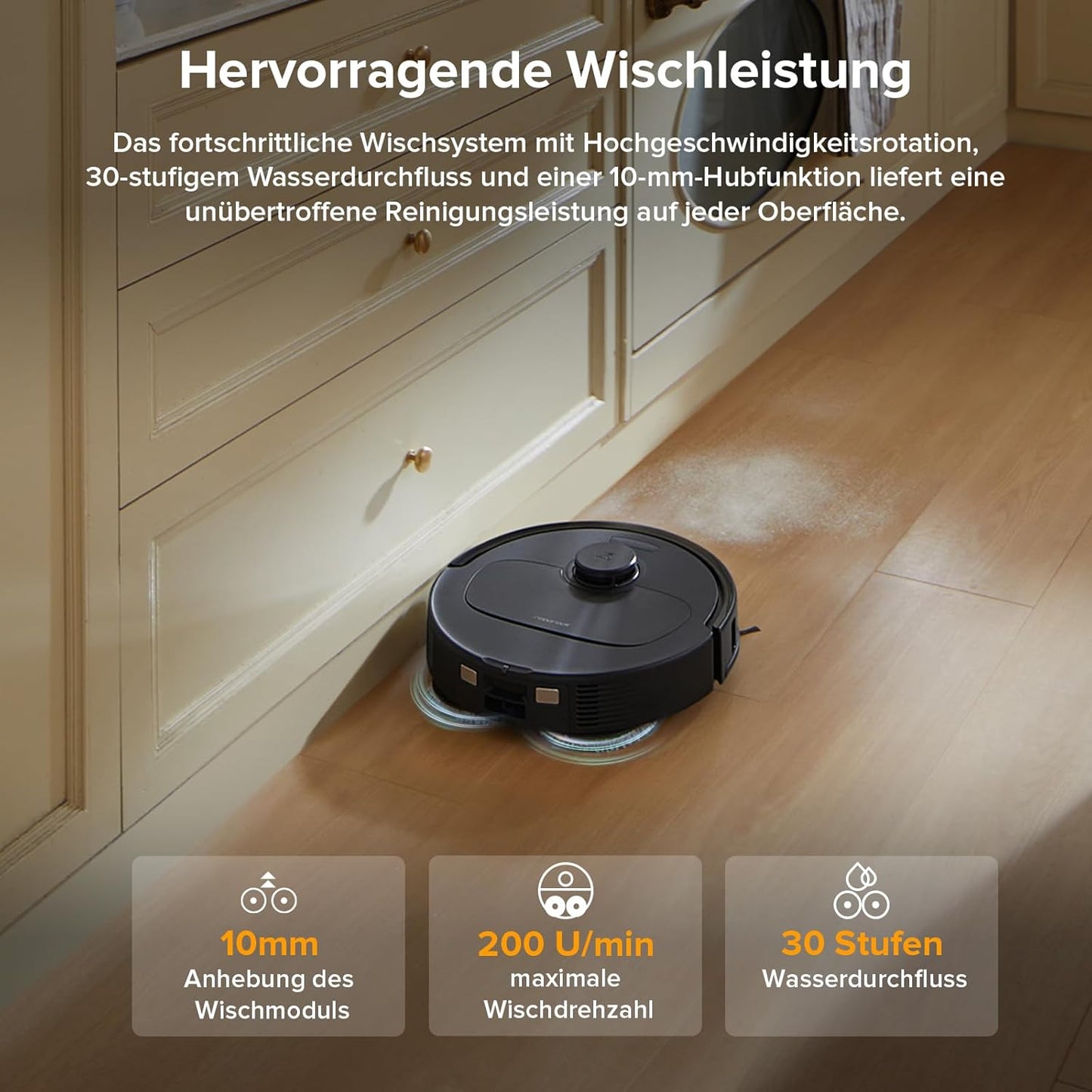 roborock Qrevo Serie Saugroboter mit Wischfunktion, 8000Pa Saugkraft(verbessert von Qrevo S), Anti-Verfilzungs-Seitenbürste, Hindernisvermeidung, LiDAR-Navigation, All-in-One Dock, Weiß(QV 35A Set)