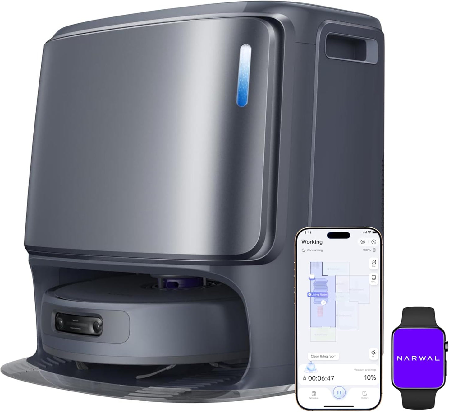 NARWAL Freo Z10 Ultra Saugroboter mit Wischfunktion, 18.000 Pa Saugleistung, dynamische Moppausdehnung, Tangle-Free System, intelligente Nass-Trocken-Reinigung, All-in-One-Basisstation