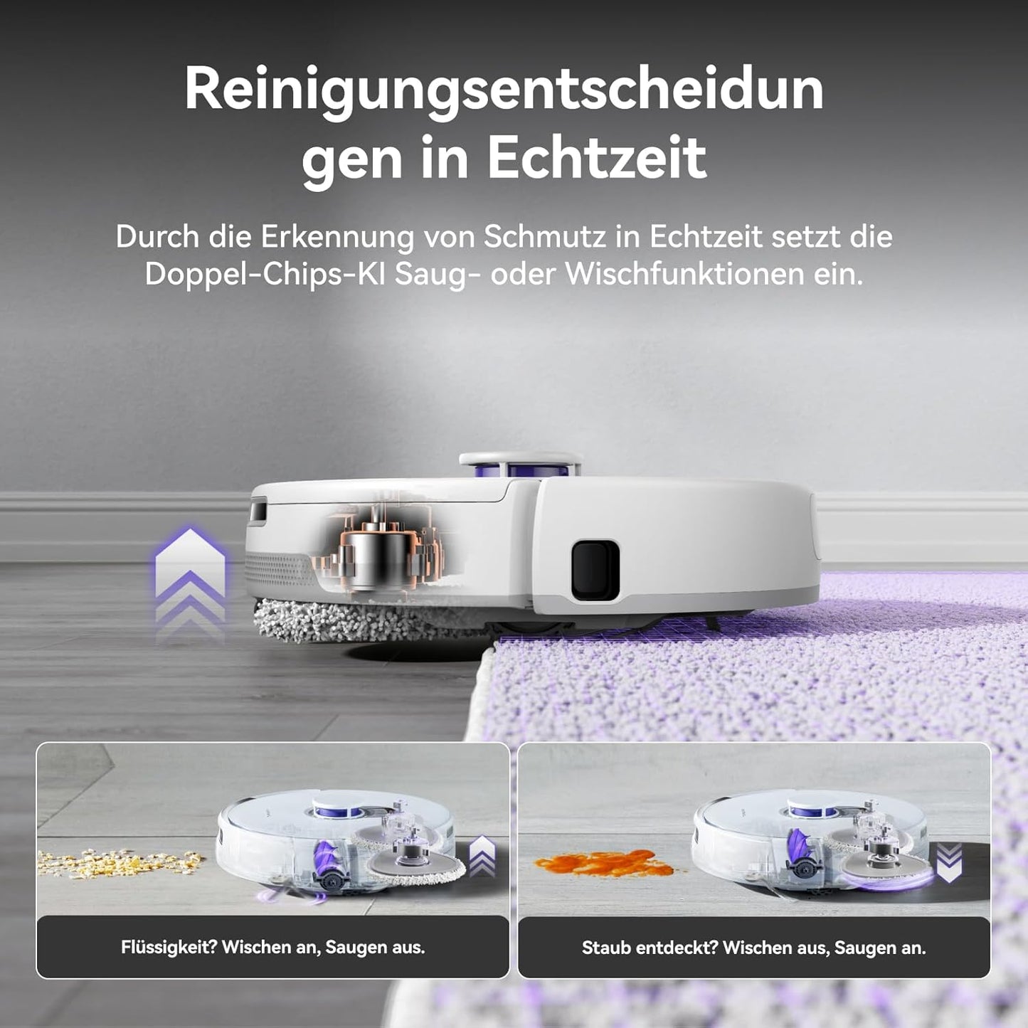 NARWAL Freo Z10 Ultra Saugroboter mit Wischfunktion, 18.000 Pa Saugleistung, dynamische Moppausdehnung, Tangle-Free System, intelligente Nass-Trocken-Reinigung, All-in-One-Basisstation