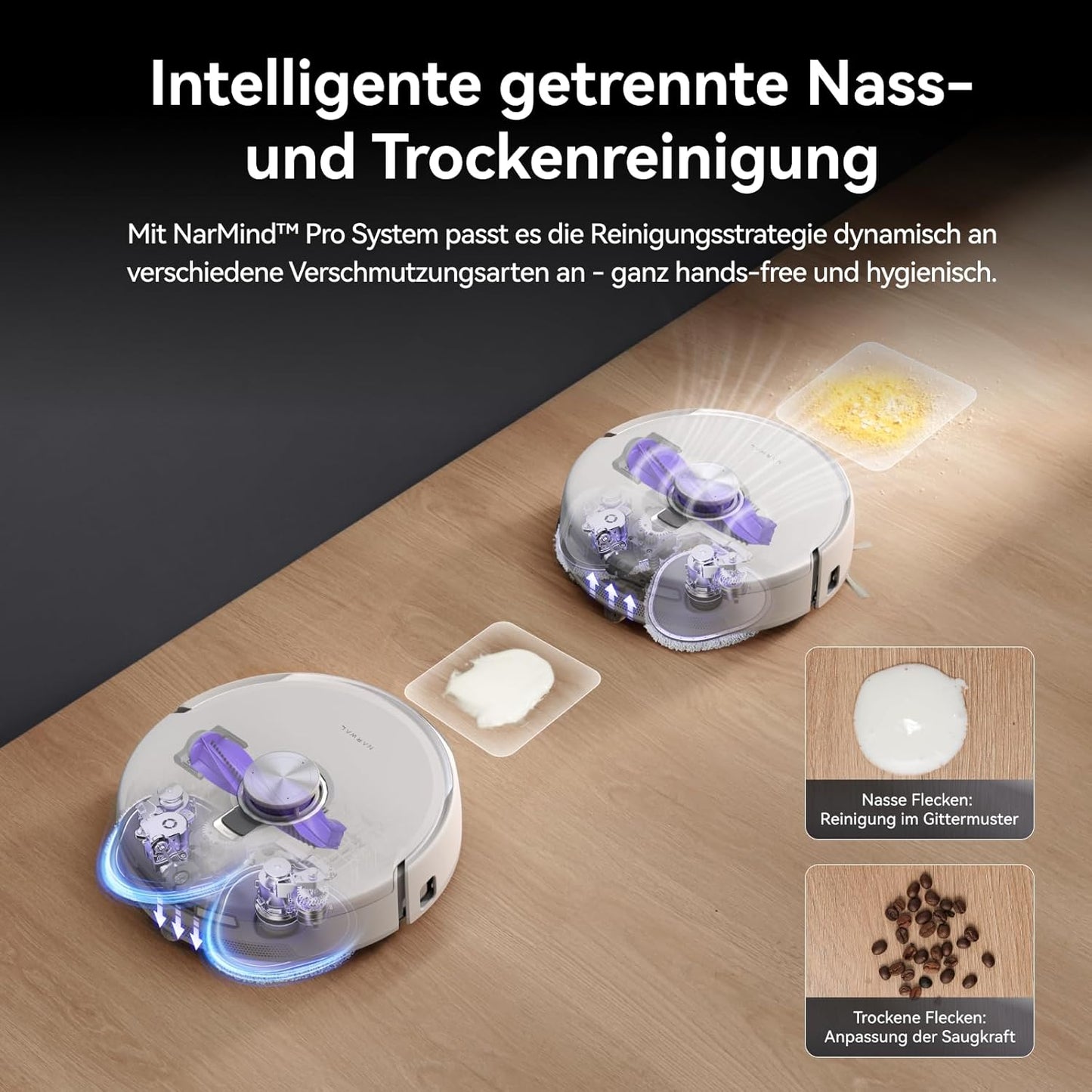 NARWAL Freo Z10 Ultra Saugroboter mit Wischfunktion, 18.000 Pa Saugleistung, dynamische Moppausdehnung, Tangle-Free System, intelligente Nass-Trocken-Reinigung, All-in-One-Basisstation