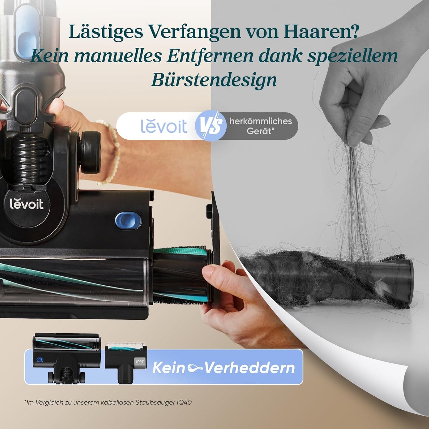 Levoit - Akku Staubsauger - Laufzeit für 75㎡ - Staubsauger Kabellos - 4-in-1 Vacuum Cleaner - 99,9 Prozent Filterleistung - Anti Tangle -Für Tierhaare/Teppiche/Hartböden/Auto - LVAC-200