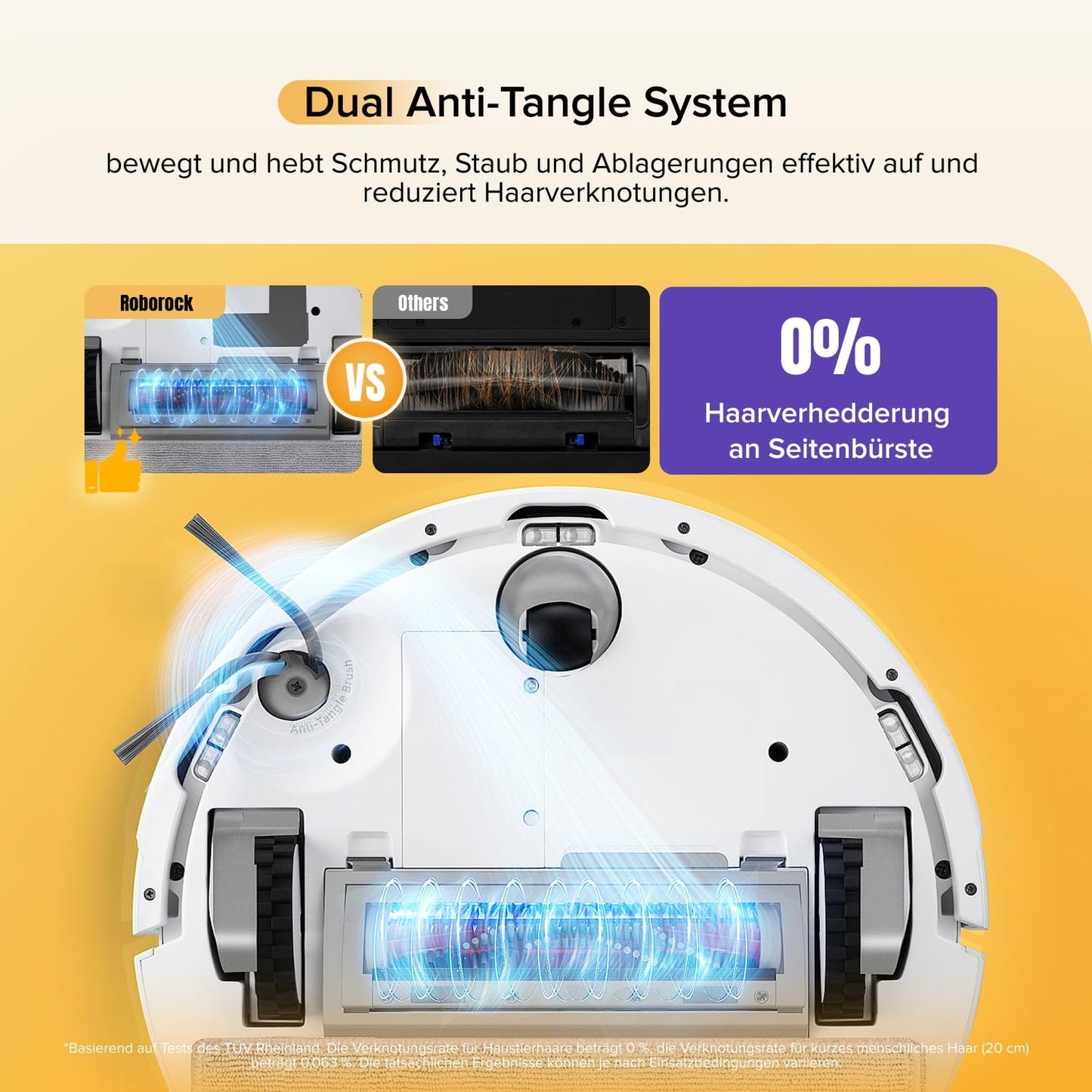 roborock Q7 M5 Saugroboter mit Wischfunktion, 10.000Pa Starker Saugkraft, Dual Anti-Tangle-System, 150Min Laufzeit, LiDAR Navigation, Staubsauger Roboter für Teppich, Tierhaare, APP Steuerung(Schwarz)