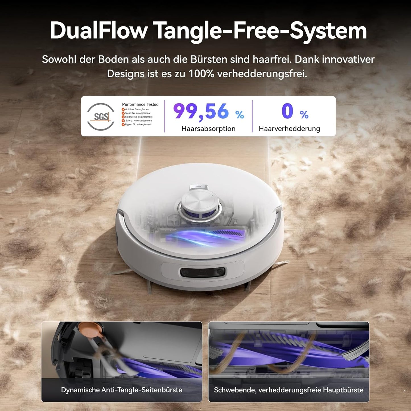 NARWAL Freo Z10 Ultra Saugroboter mit Wischfunktion, 18.000 Pa Saugleistung, dynamische Moppausdehnung, Tangle-Free System, intelligente Nass-Trocken-Reinigung, All-in-One-Basisstation