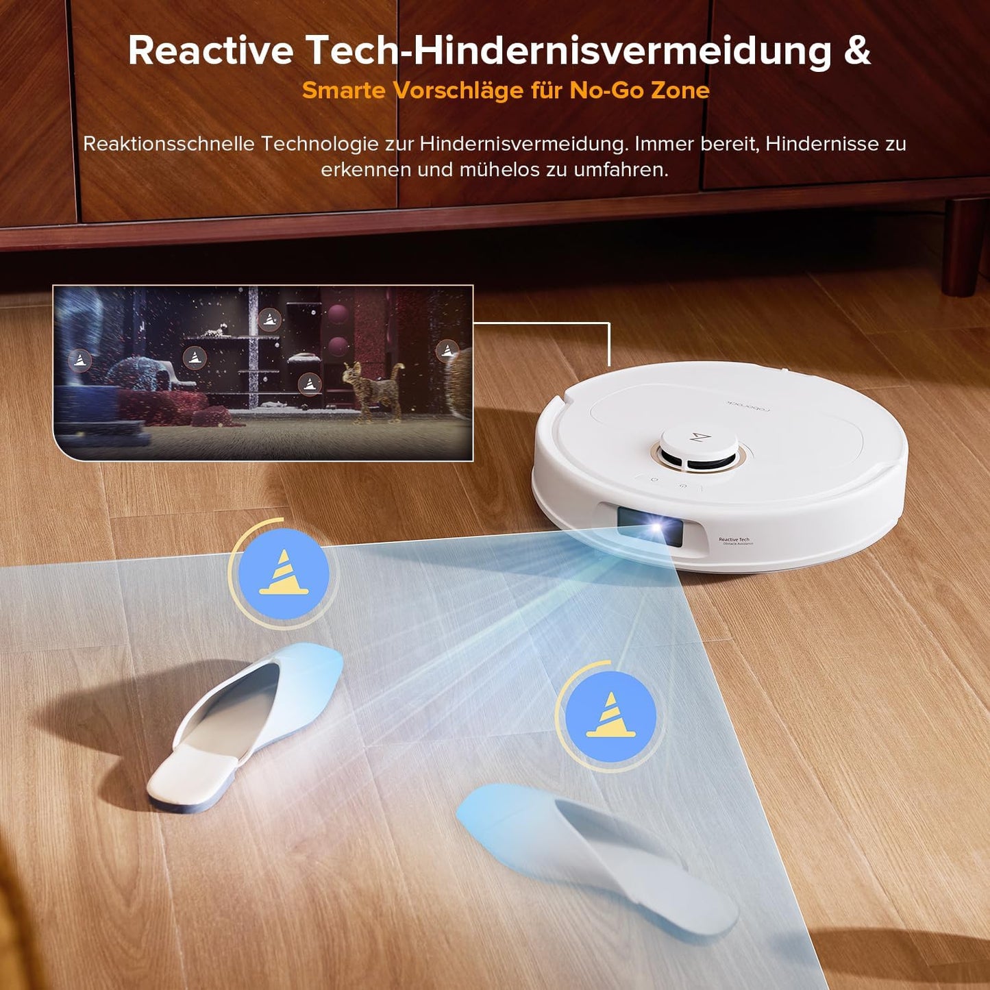 roborock Qrevo Serie Saugroboter mit Wischfunktion, 8000Pa Saugkraft(verbessert von Qrevo S), Anti-Verfilzungs-Seitenbürste, Hindernisvermeidung, LiDAR-Navigation, All-in-One Dock, Weiß(QV 35A Set)