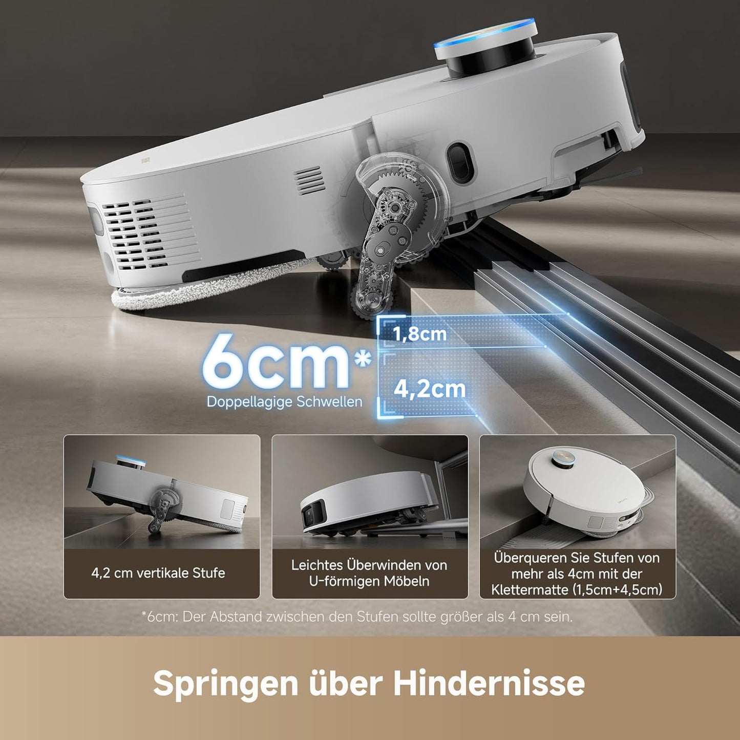 dreame X40 Ultra Complete Saugroboter mit Wischfunktion, 12.000Pa Saugkraft, 70℃ Wischmopp, selbstreinigend, automatische Entleerung, automatisches Nachfüllen, Anti-Wirrwarr und anhebbare Bürsten