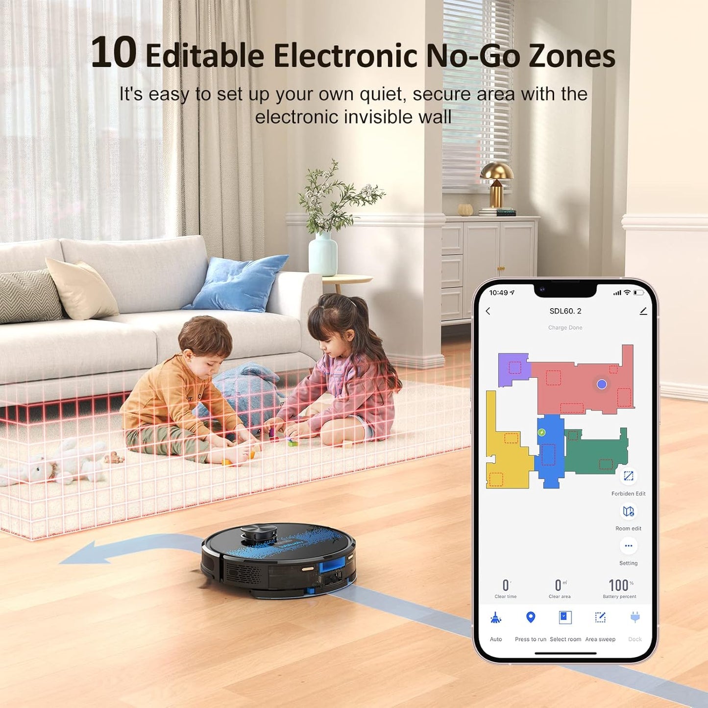 Lubluelu Saugroboter mit Wischfunktion 2-1, 4000Pa Staubsauger Roboter Lasernavigation mit 5 Karten, 55 dB Roboterstaubsauger mit APP Steuerung, Ideal fĂŒr Tierhaare, Teppiche, Hartböden, Blau (SL60D)