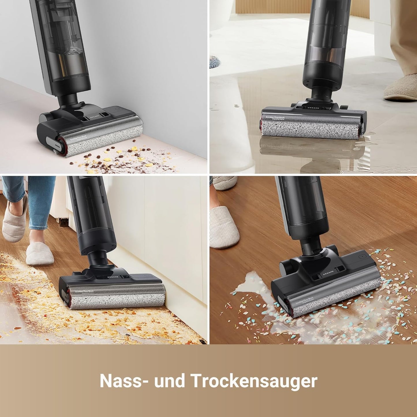 dreame H12 Pro Ultra Nass- und Trockensauger, Bürstenreinigung 60 °C, 30 Min. Heißlufttrocknung, Selbstreinigung mit festem Schaber, 16 kPa Saugkraft, Doppel-Kantenreinigung, intell. Erkenn. & Anpass