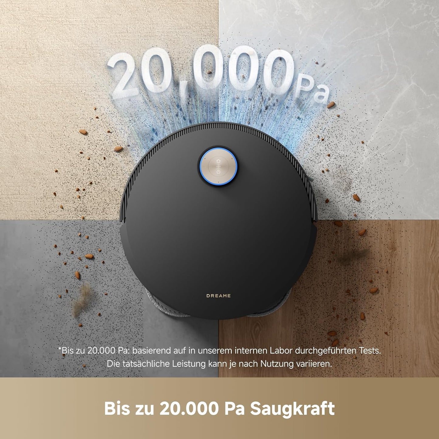 dreame X40 Ultra Complete Saugroboter mit Wischfunktion, 12.000Pa Saugkraft, 70℃ Wischmopp, selbstreinigend, automatische Entleerung, automatisches Nachfüllen, Anti-Wirrwarr und anhebbare Bürsten