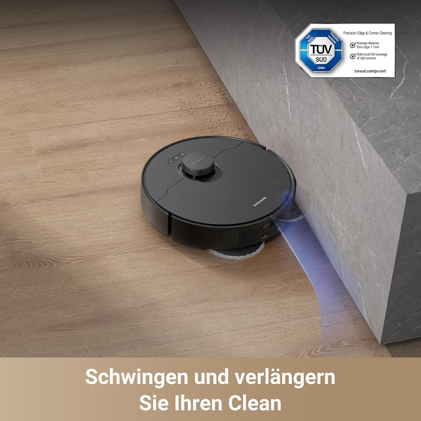 dreame X40 Ultra Complete Saugroboter mit Wischfunktion, 12.000Pa Saugkraft, 70℃ Wischmopp, selbstreinigend, automatische Entleerung, automatisches Nachfüllen, Anti-Wirrwarr und anhebbare Bürsten