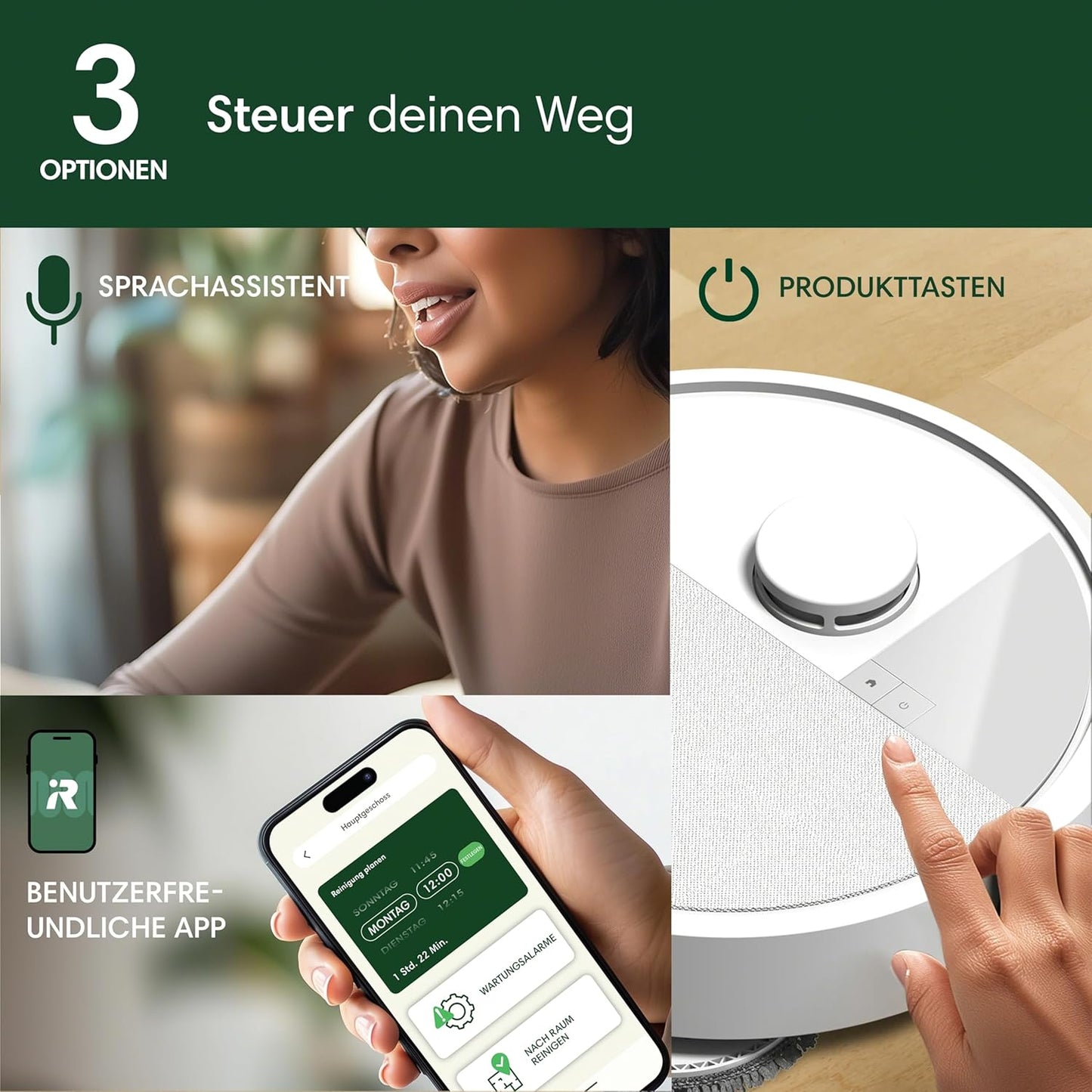 iRobot Roomba Plus 405 Combo Robot + AutoWash Dock Saugroboter mit Wischfunktion - Clearview LiDAR - 7000Pa - DualClean Wischpads - SmartScrub - Teppicherkennung - 75 Tage Entleerung - Schwarz