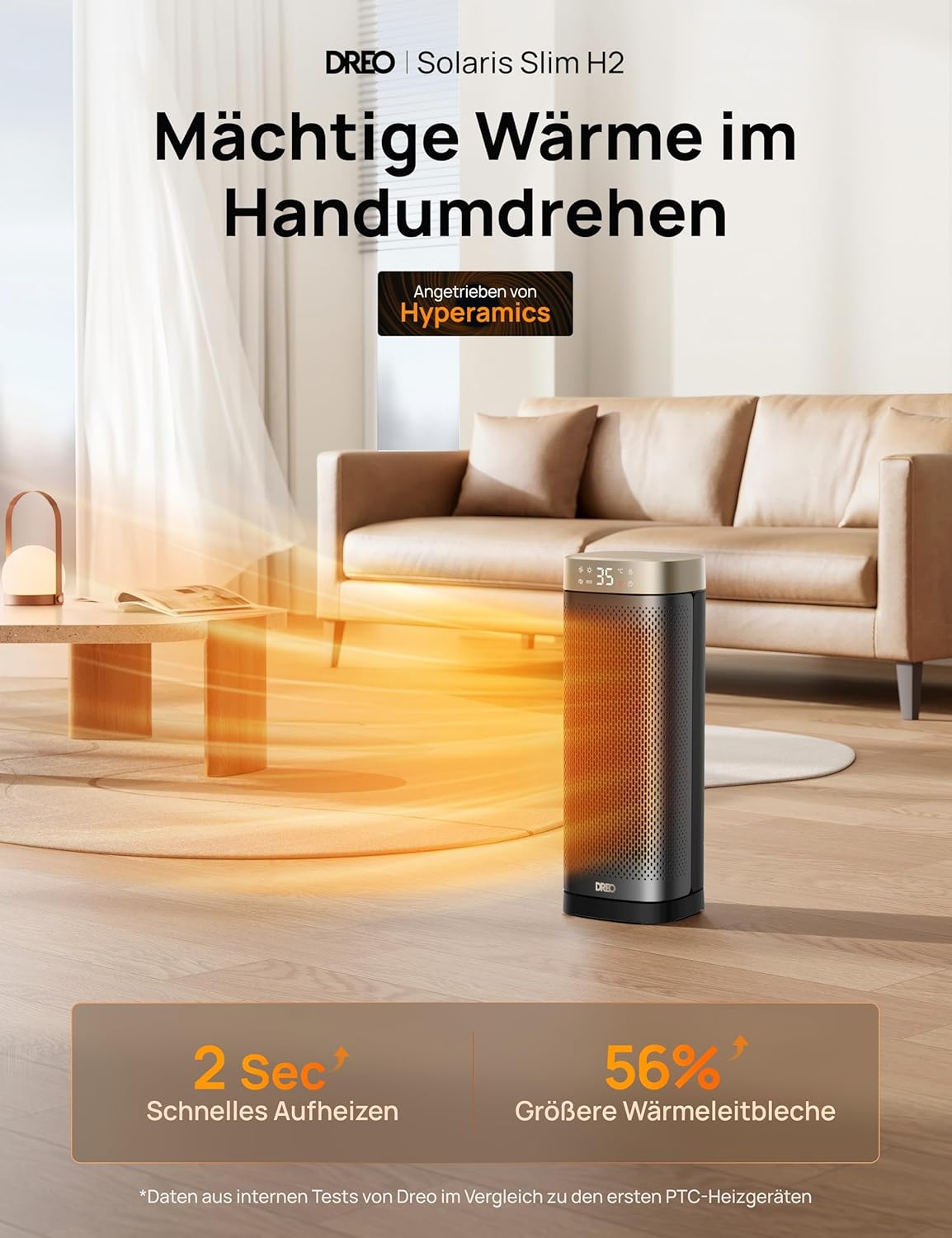 Dreo 16 Inch Electric Heater, Energy Efficient Space Heaters with Thermostat, 70° Oscillating Remote Control 3 Mode Tip-over & Overheat Protection, Silent Ceramic Fan Heater for Home