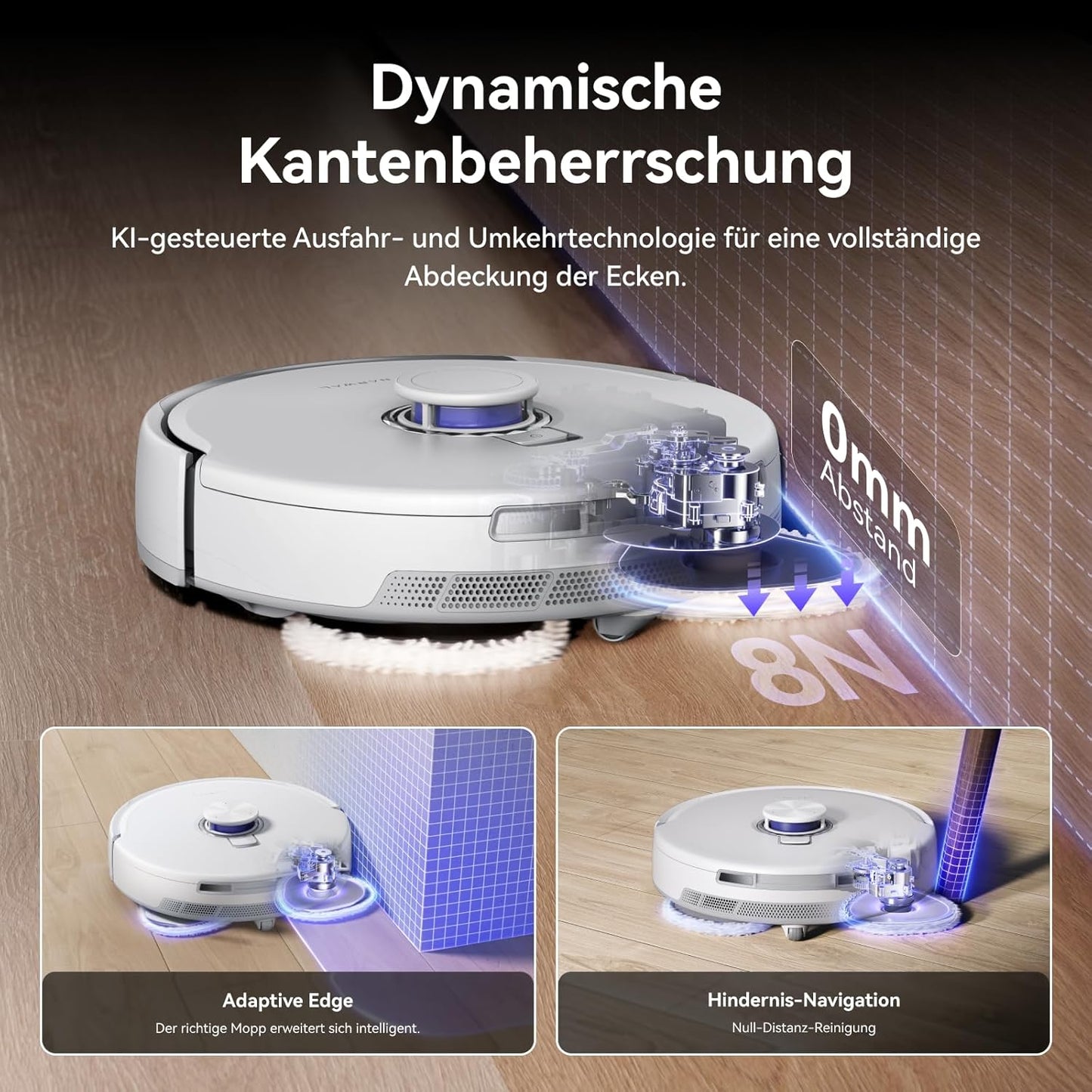 NARWAL Freo Z10 Ultra Saugroboter mit Wischfunktion, 18.000 Pa Saugleistung, dynamische Moppausdehnung, Tangle-Free System, intelligente Nass-Trocken-Reinigung, All-in-One-Basisstation