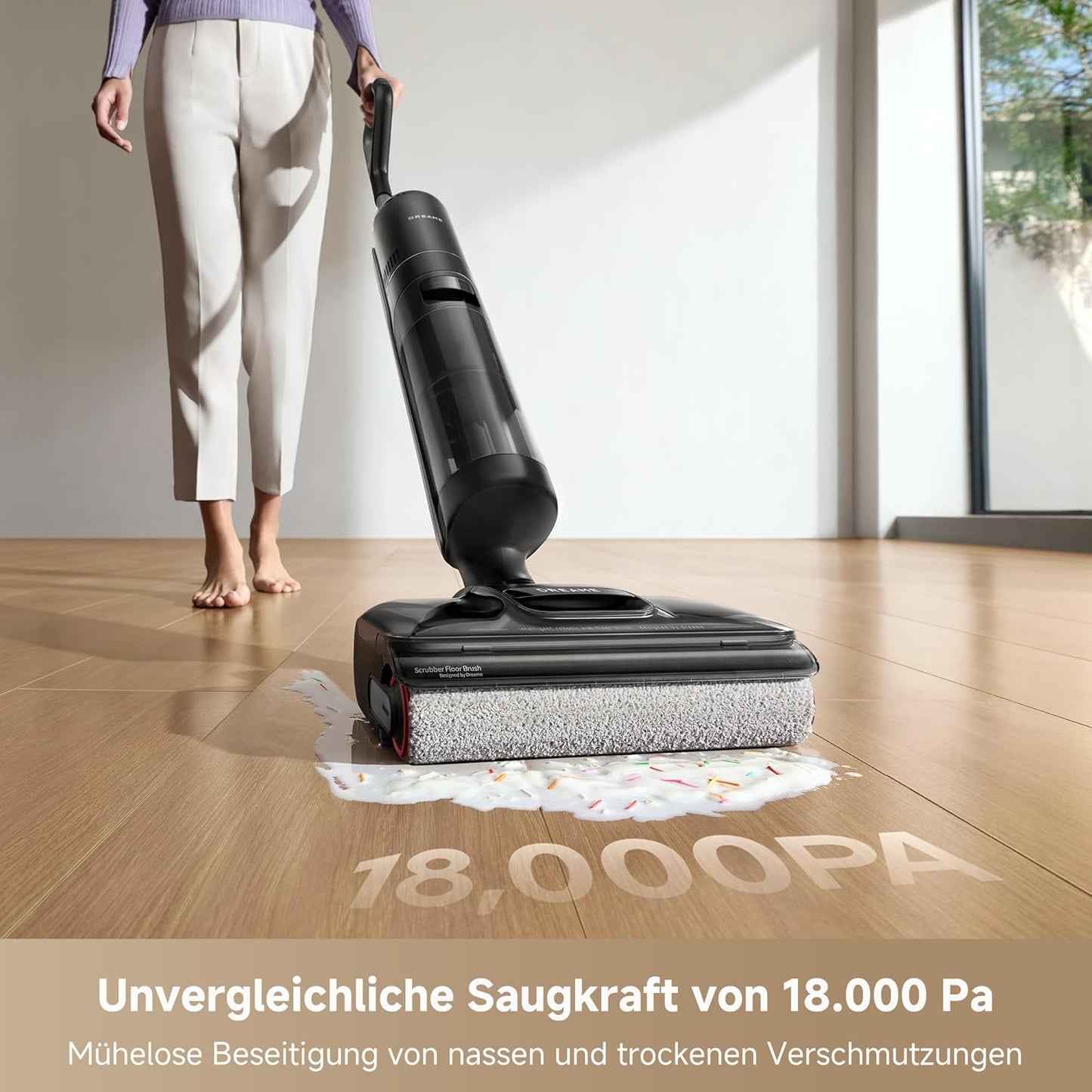 dreame H12 Pro Ultra Nass- und Trockensauger, Bürstenreinigung 60 °C, 30 Min. Heißlufttrocknung, Selbstreinigung mit festem Schaber, 16 kPa Saugkraft, Doppel-Kantenreinigung, intell. Erkenn. & Anpass