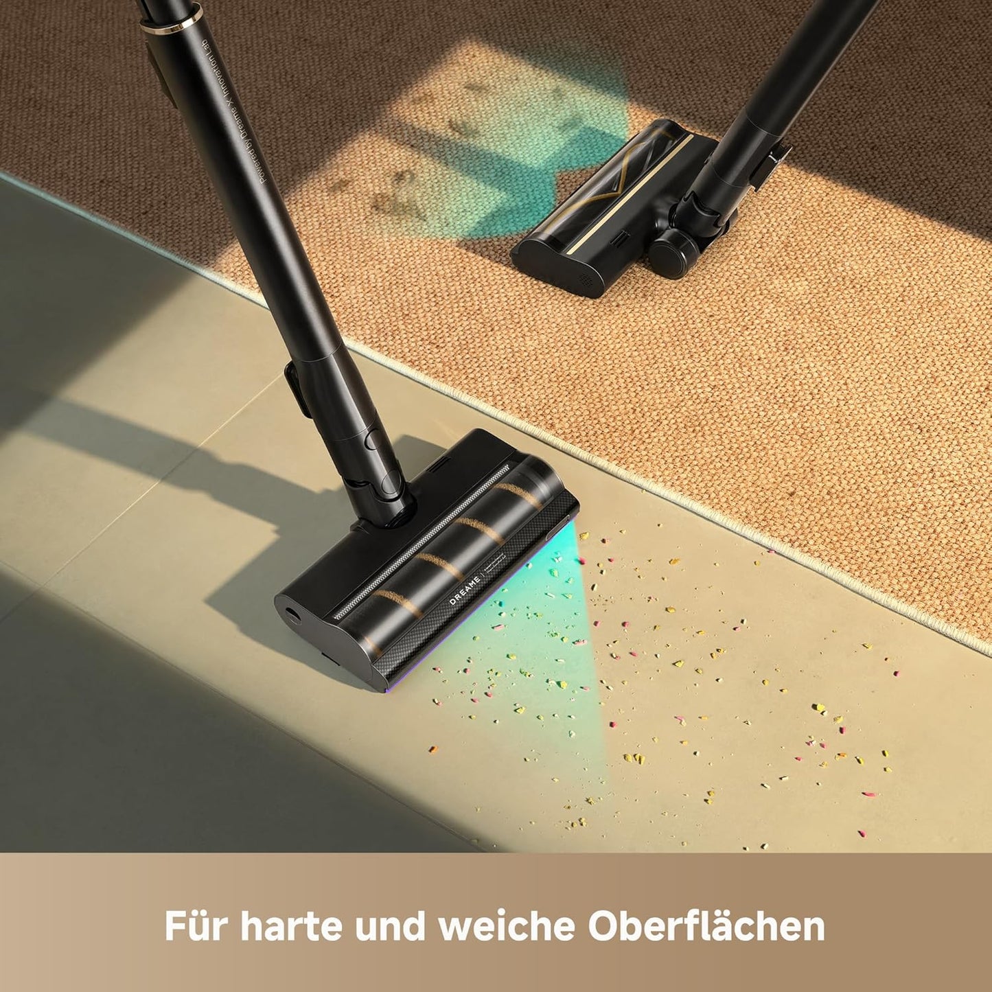 dreame V20 Pro-A Kabelloser Staubsauger, Kantenreinigung 0 mm, ohne Verheddern, für Hartböden und Teppiche, 210 AW Saugkraft, 90 Min. maximale Laufzeit, Filterung 99,99%, entfernt Tierhaare