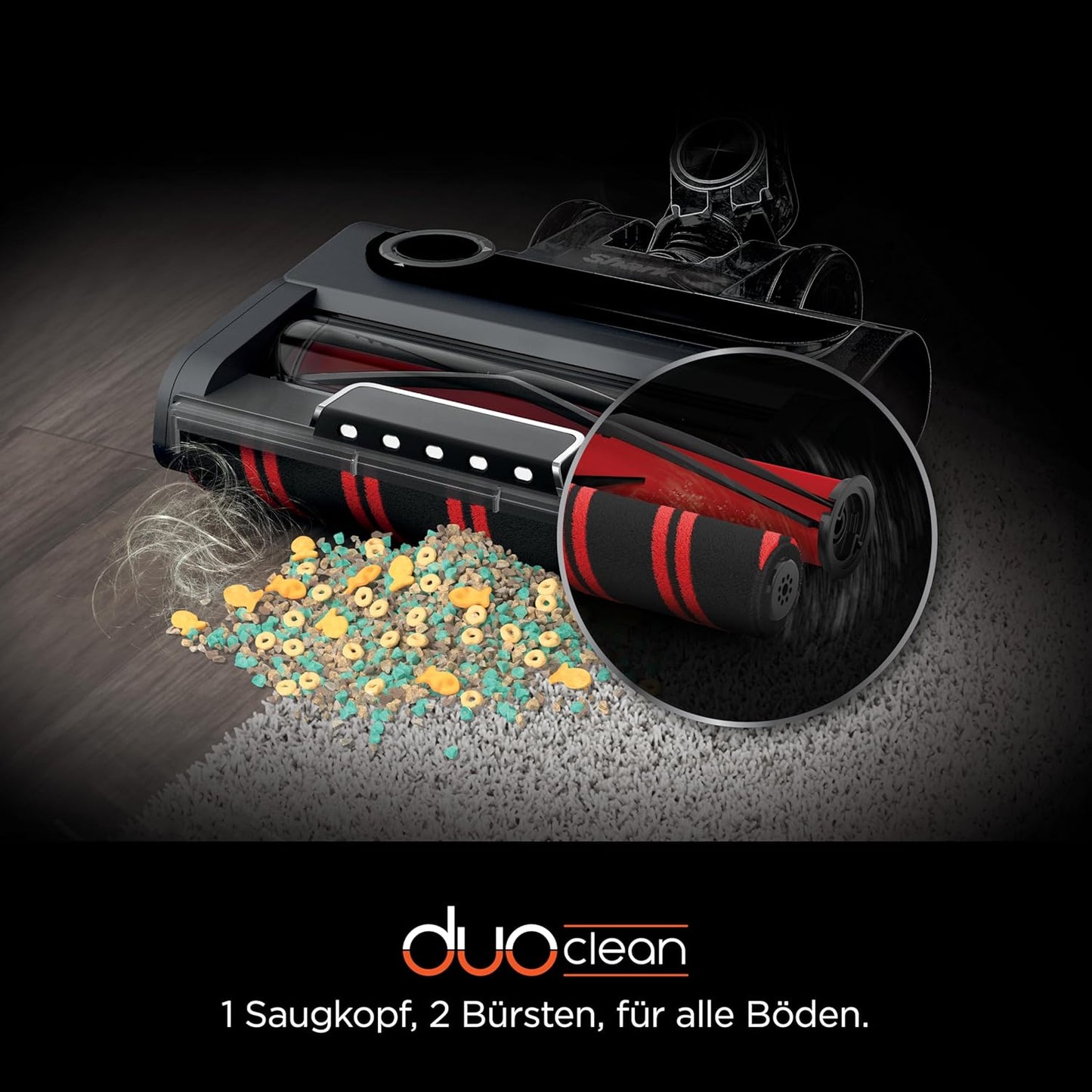 Shark PowerPro Akku-Staubsauger freistehend, bis 50 Min. Laufzeit, kabellos, beutellos, für Tierhaare, Allergiker, Teppich und Hartböden, mit LED-Licht und Knickgelenk-Rohr, Navyblau, IZ380EU