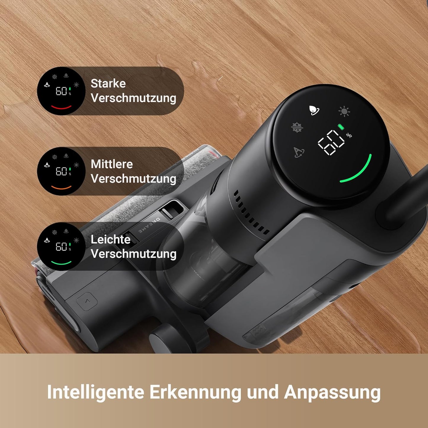 dreame H12 Pro Ultra Nass- und Trockensauger, Bürstenreinigung 60 °C, 30 Min. Heißlufttrocknung, Selbstreinigung mit festem Schaber, 16 kPa Saugkraft, Doppel-Kantenreinigung, intell. Erkenn. & Anpass