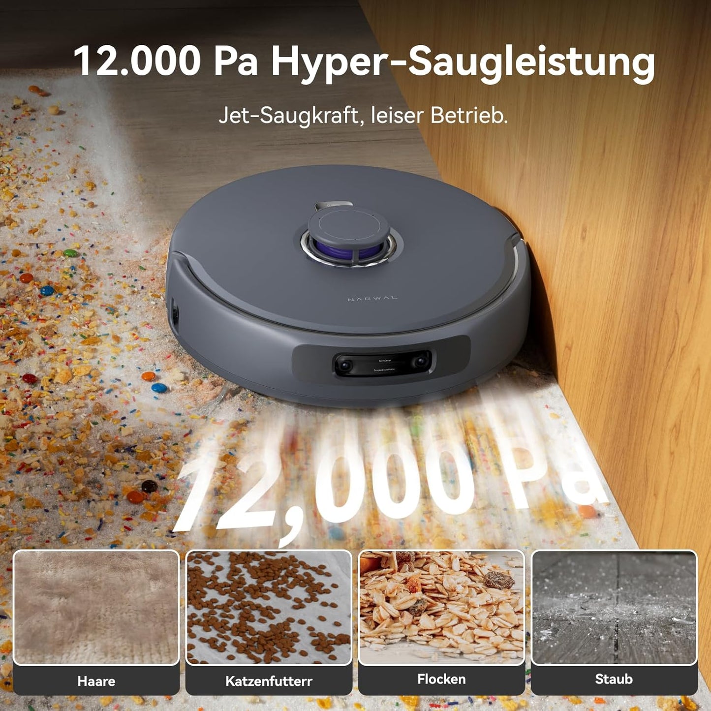 NARWAL Freo Z10 Ultra Saugroboter mit Wischfunktion, 18.000 Pa Saugleistung, dynamische Moppausdehnung, Tangle-Free System, intelligente Nass-Trocken-Reinigung, All-in-One-Basisstation