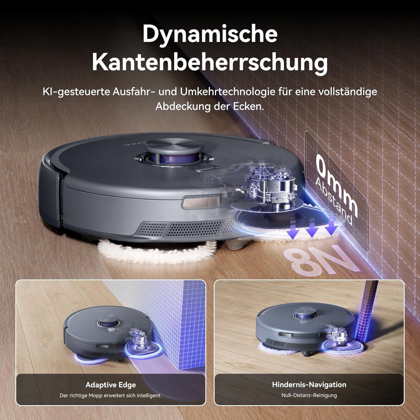 NARWAL Freo Z10 Ultra Saugroboter mit Wischfunktion, 18.000 Pa Saugleistung, dynamische Moppausdehnung, Tangle-Free System, intelligente Nass-Trocken-Reinigung, All-in-One-Basisstation